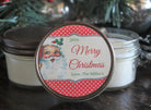 Vintage Santa Favor / Personalized 4 oz. Candle Favors / Christmas Candle Favor//Vintage Christmas / Christmas Candle / Christmas Card