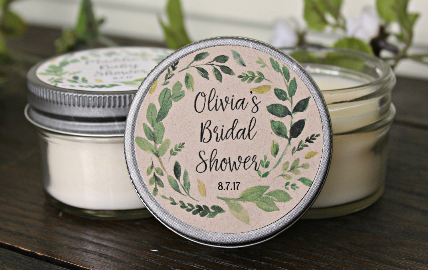Greenery Baby Shower Favor / Personalized 4 oz Candles / Woodland Baby Shower Favor / Baby Boy Favor / Baby Girl Favor / Gender Neutral