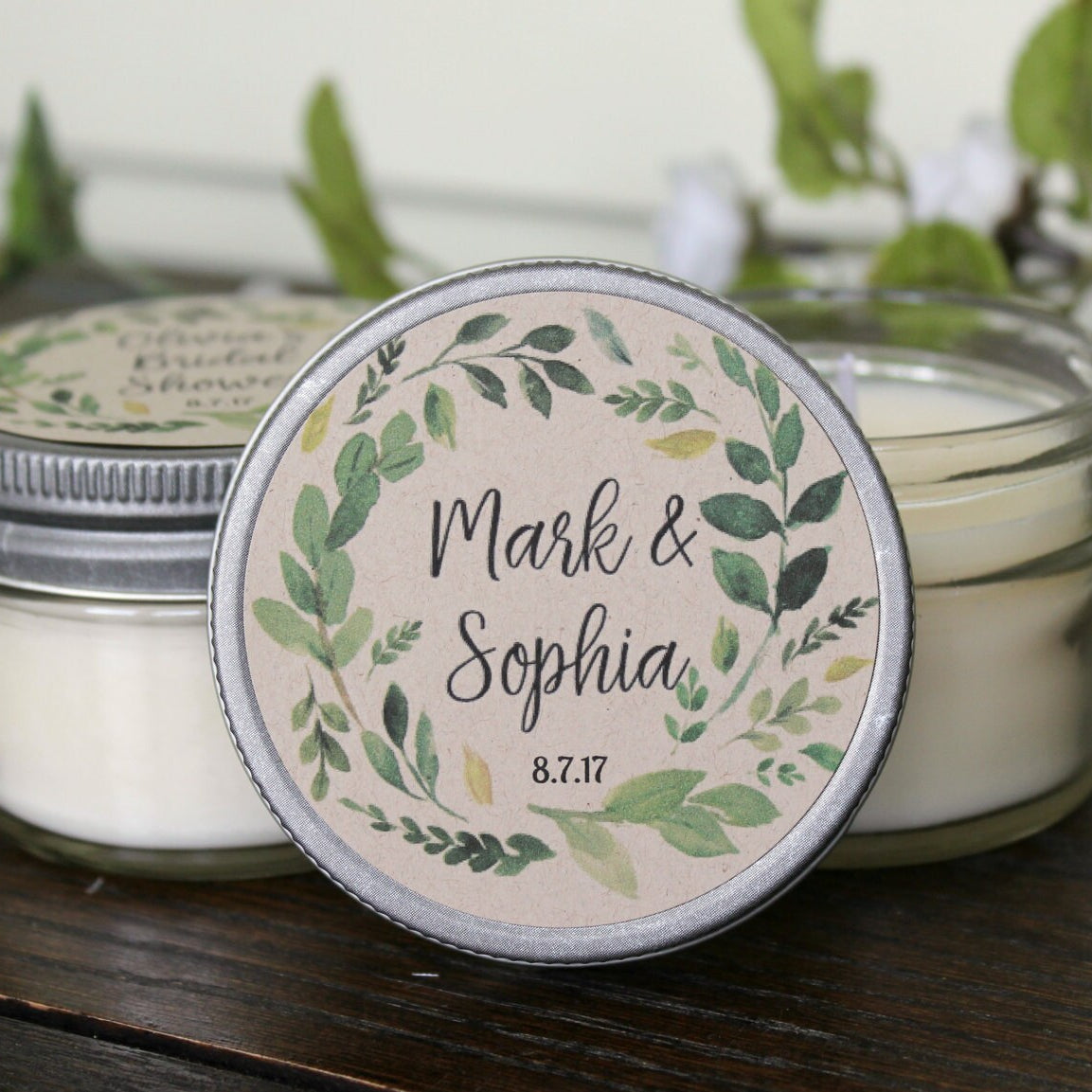 Greenery Baby Shower Favor / Personalized 4 oz Candles / Woodland Baby Shower Favor / Baby Boy Favor / Baby Girl Favor / Gender Neutral