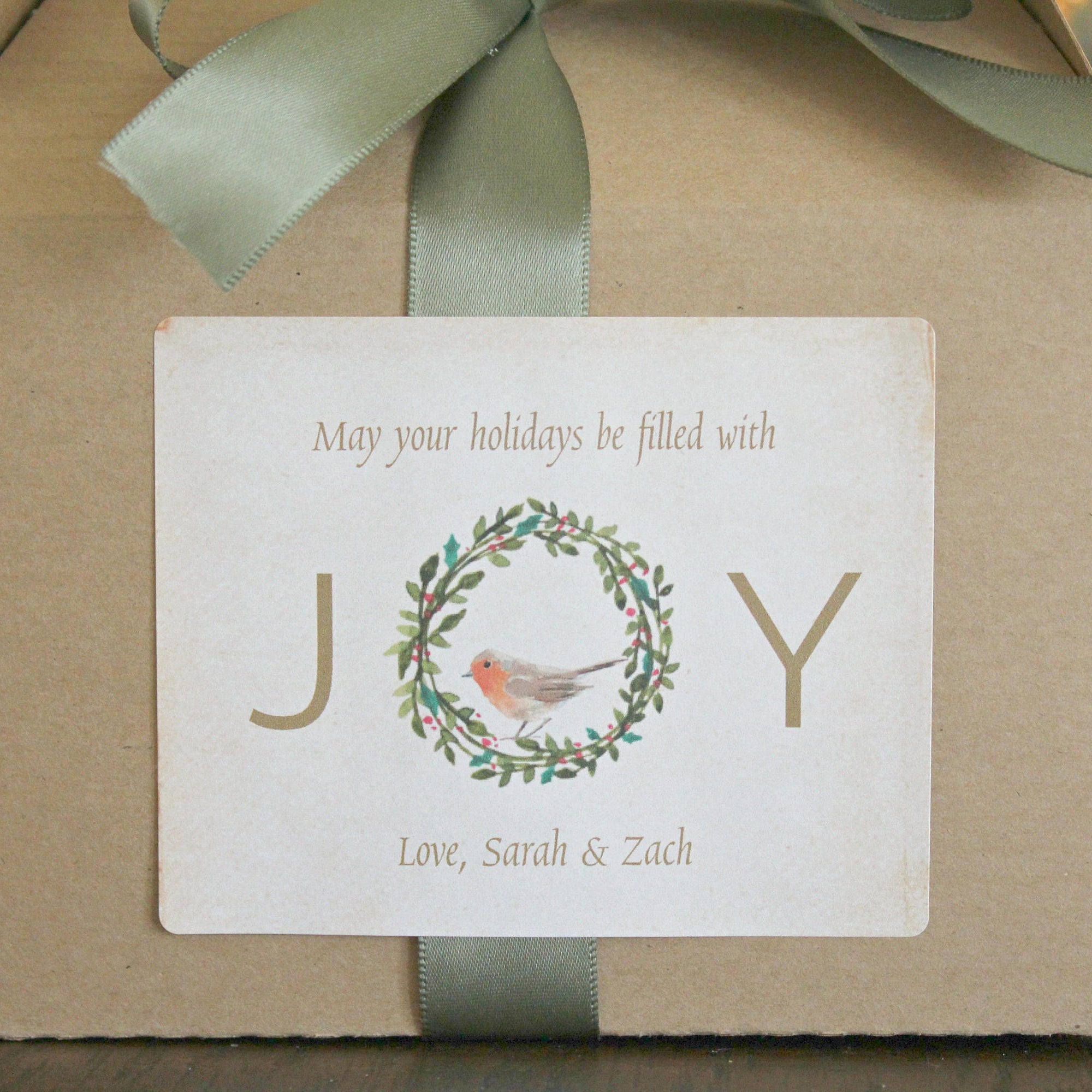 Holiday Spa Gift Set / Christmas Candle Gift Set / Joy Spa Gift Set / Christmas Wreath / Winter Bird Personalized Christmas Gift /