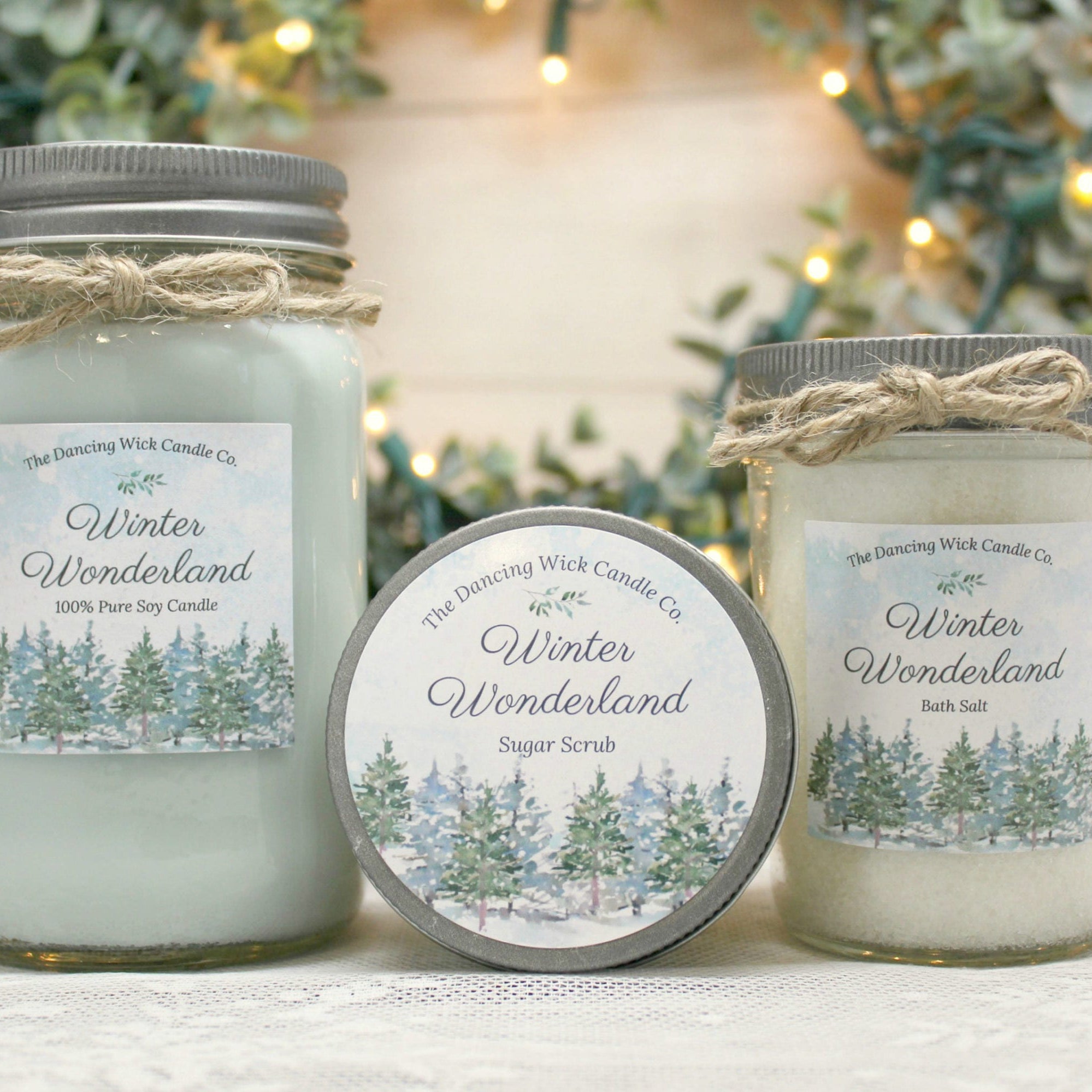 Winter Spa Gift Set / Winter Wonderland Candle Gift Set / Christmas Spa Gift Set / Holiday Candle Gift Set/ Warm Winter Wishes