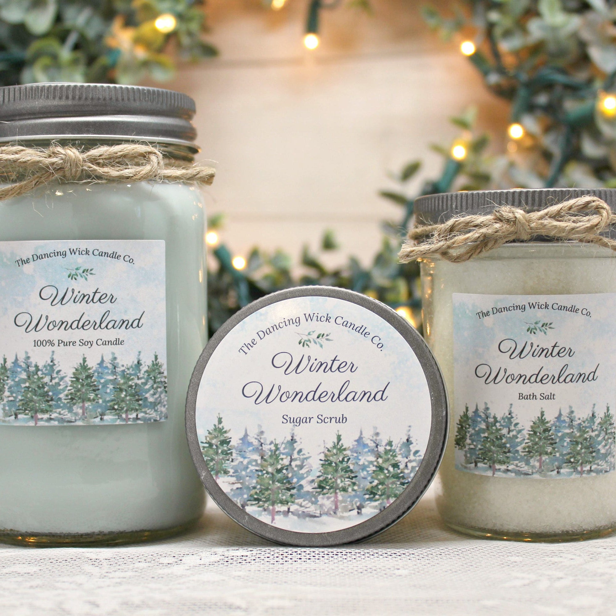 Winter Spa Gift Set / Winter Wonderland Candle Gift Set / Christmas Spa Gift Set / Holiday Candle Gift Set/ Warm Winter Wishes