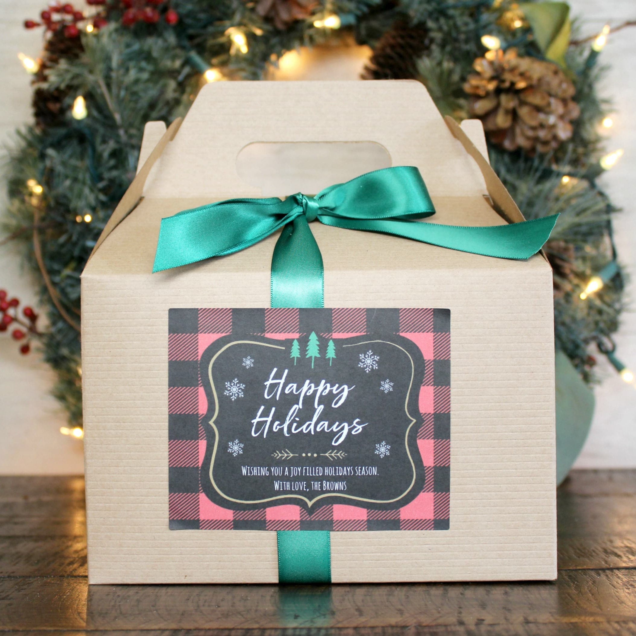 Buffalo Plaid Christmas Candle Gift Set / Holiday Candle Gift Set / Rustic Christmas Gift Set / Holiday Drink Candles