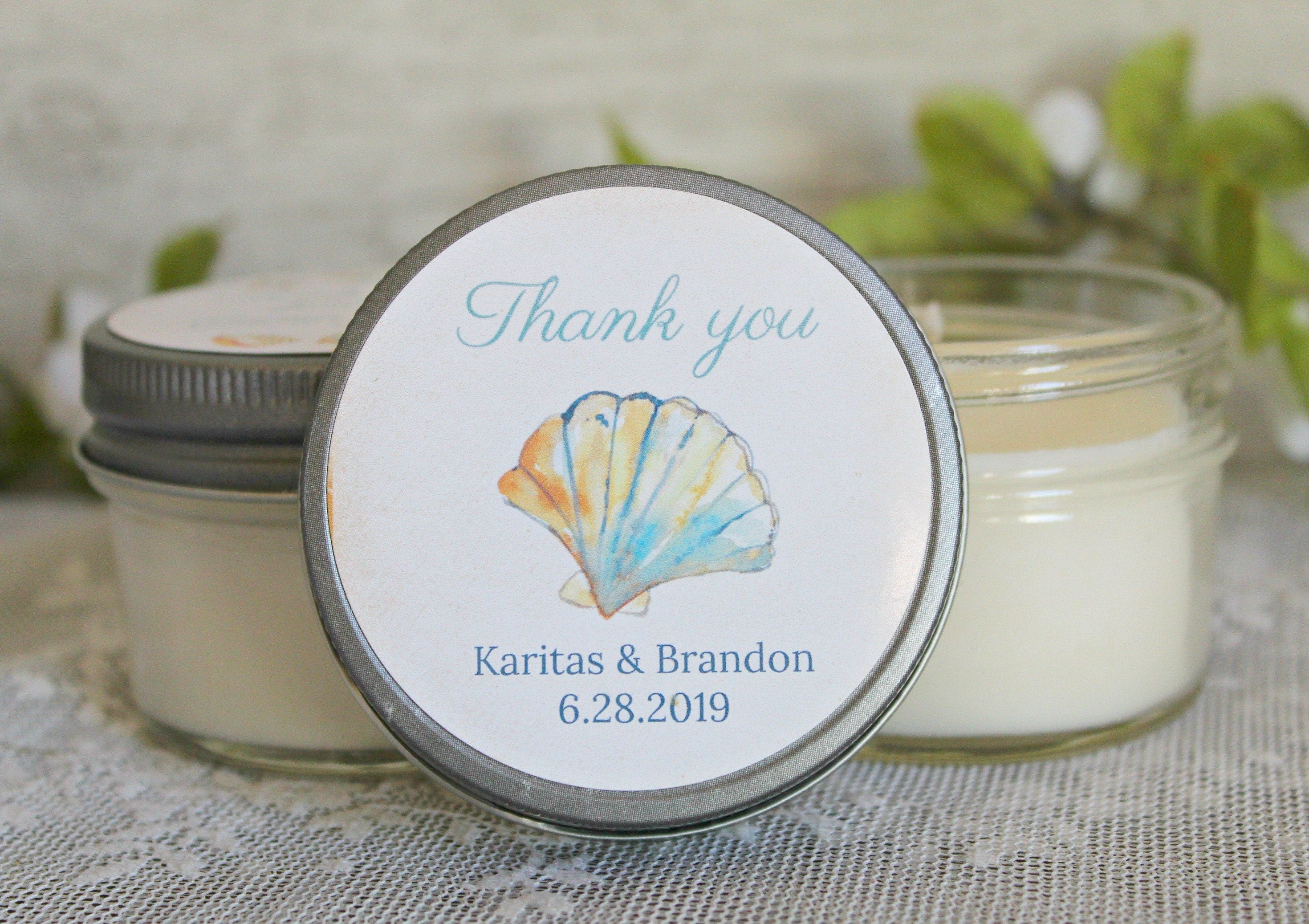 Beach Wedding Favors / Personalized 4 oz. Bridal Shower Favors / Beach Bridal Shower Favors / Seashell Favors / Nautical bridal shower