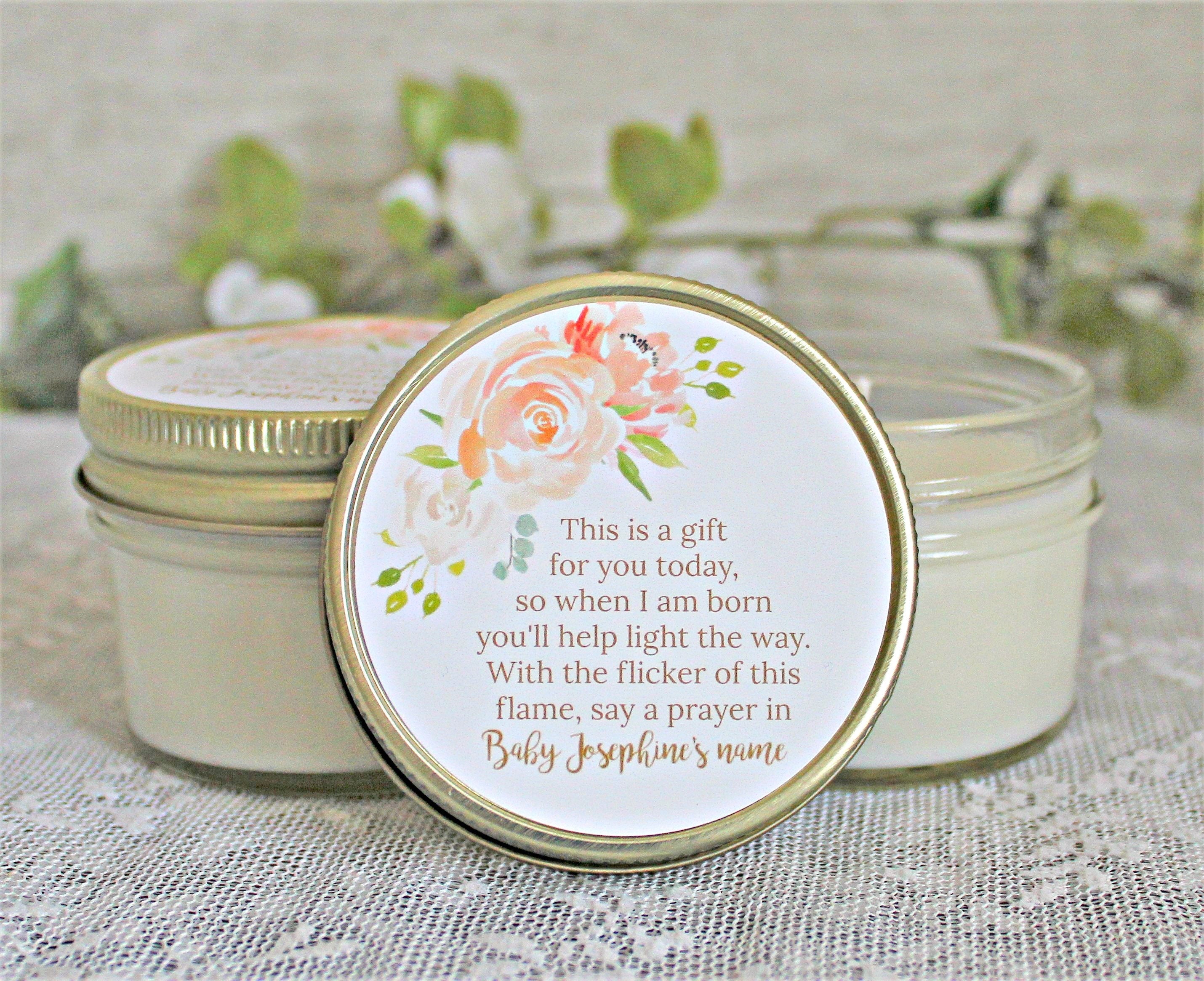 Floral Baby Shower Candle Favors / 4 oz Candle Favors / Girl Baby Shower / Personalized Favor / Baby Shower Gift / Poem Favor