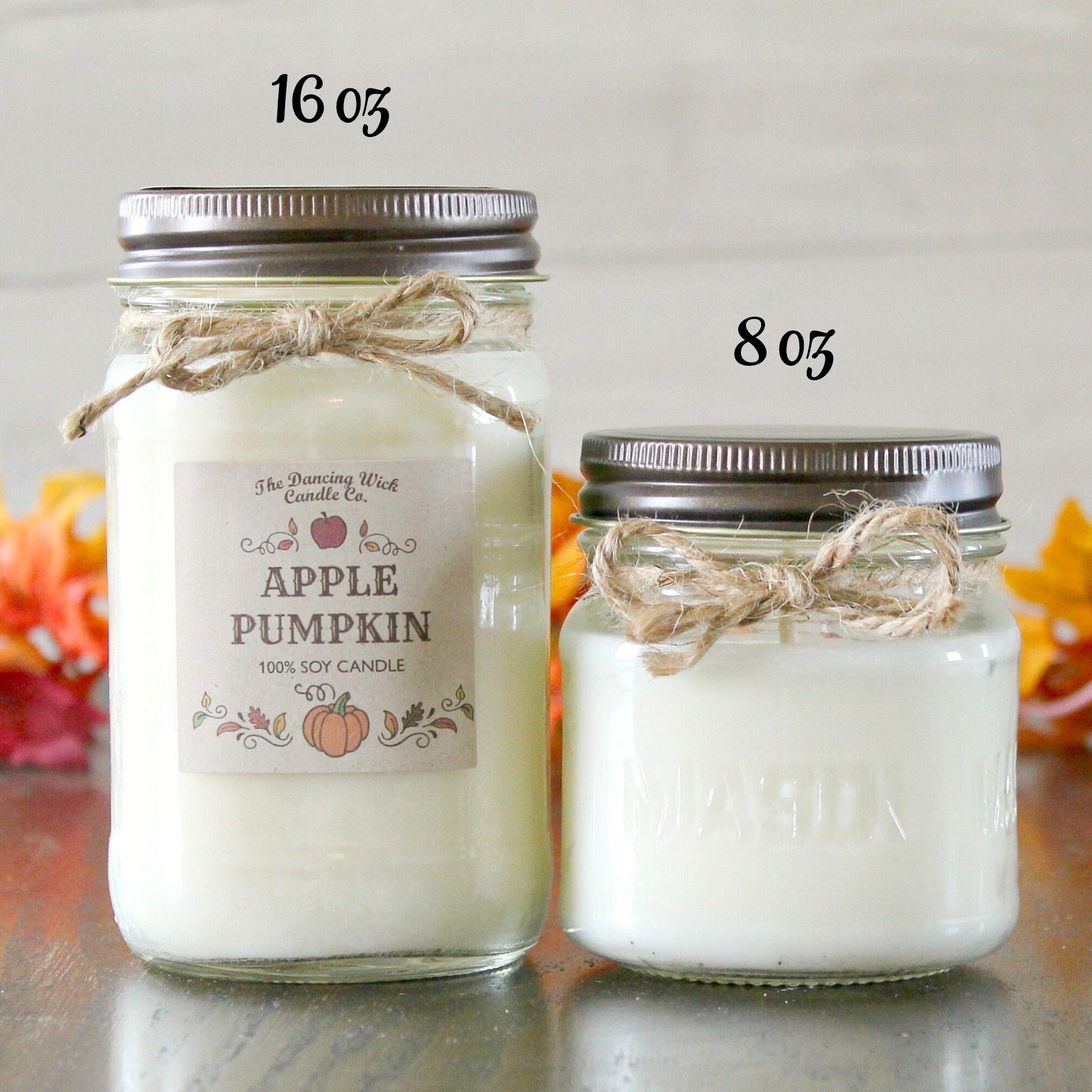 Apple Pumpkin Candle / Pure Soy / Fall Candle / Apple Candle / Autumn Candle / Handpoured / Mason Jar Candle / Scent Soy Candle