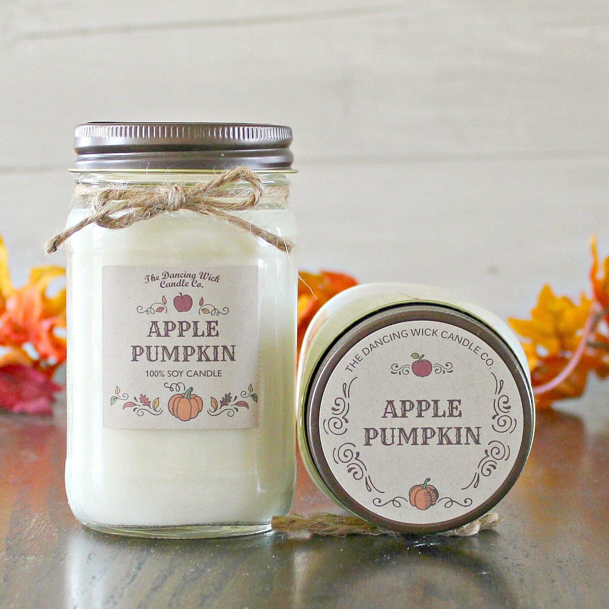 Apple Pumpkin Candle / Pure Soy / Fall Candle / Apple Candle / Autumn Candle / Handpoured / Mason Jar Candle / Scent Soy Candle