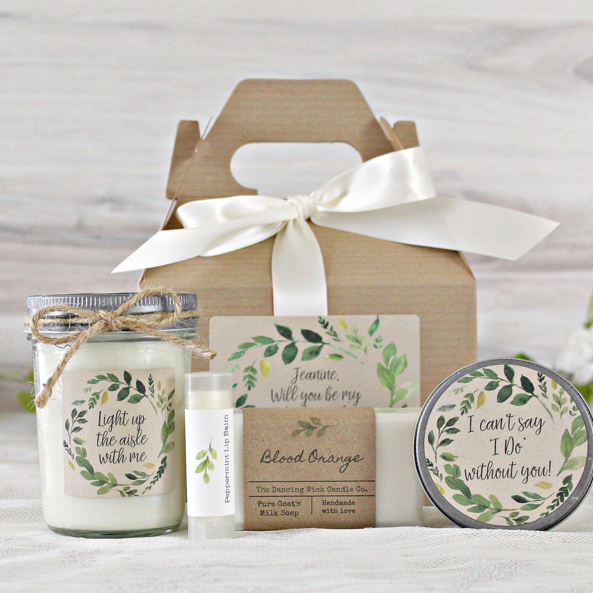 Will you be my Bridesmaid Box / Bridesmaid Proposal / Will You Be my Maid of Honor / Bridesmaid Box Gift / Greenery Wedding Gift Box