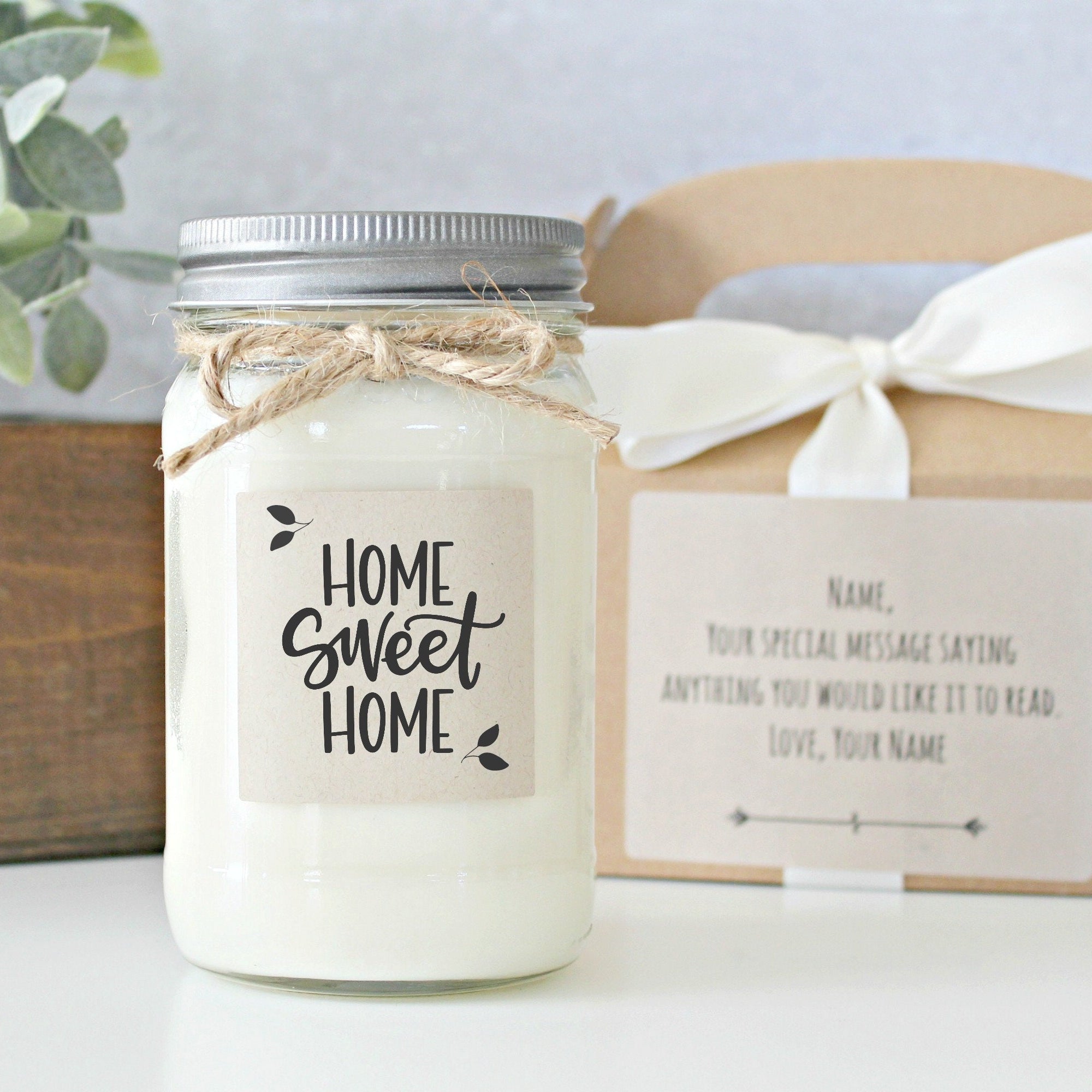Housewarming gift / Home Sweet Home Soy Candle / New Home Gift / Realtor Closing Gift / First Home Gift / Anniversary / Housewarming Candle