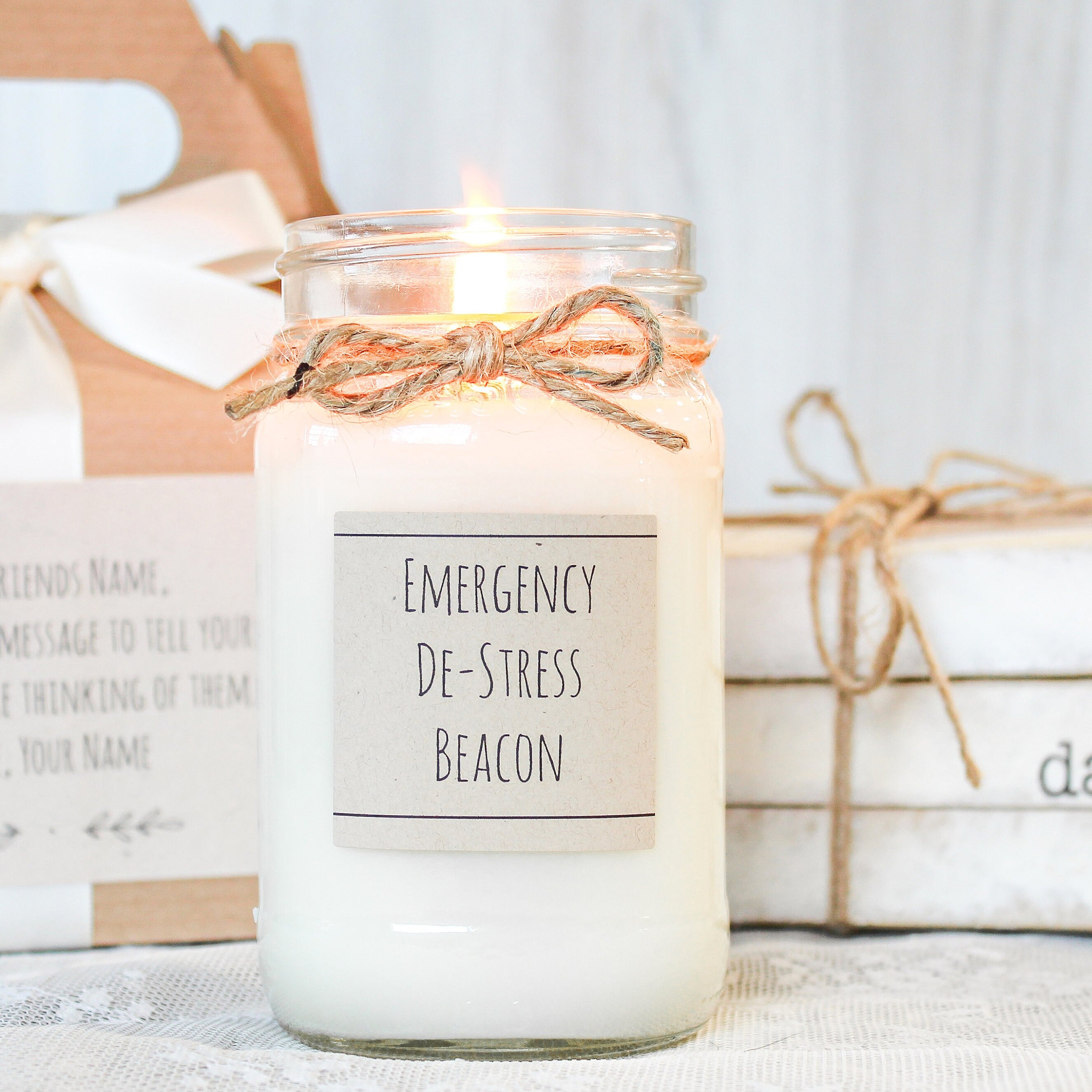 De-Stress Candle Gift / Gift for Boss / Gift for Co-worker / Gift for Mom / Personalized Candle / Stress Relief Gift Box / Sending Sunshine
