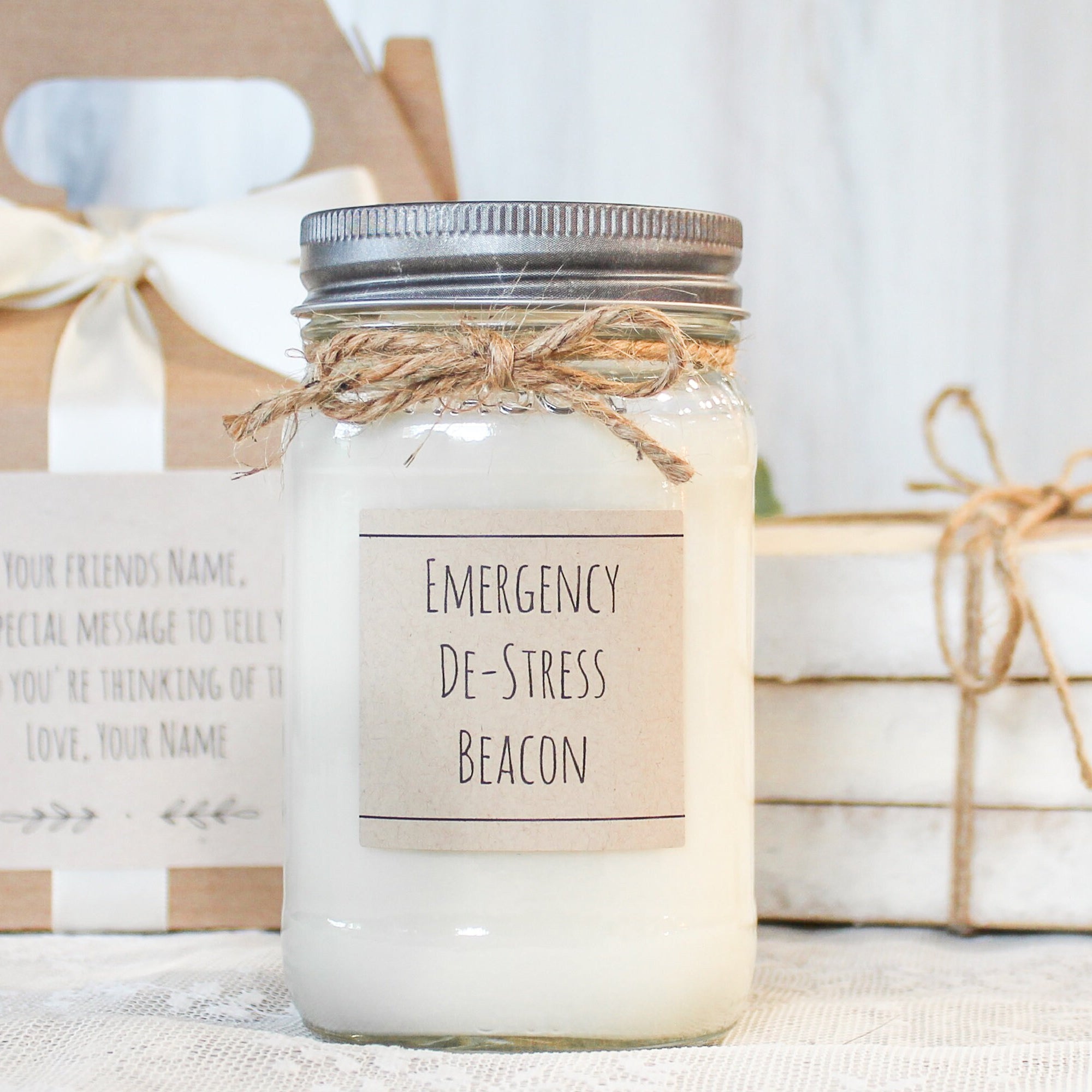 De-Stress Candle Gift / Gift for Boss / Gift for Co-worker / Gift for Mom / Personalized Candle / Stress Relief Gift Box / Sending Sunshine