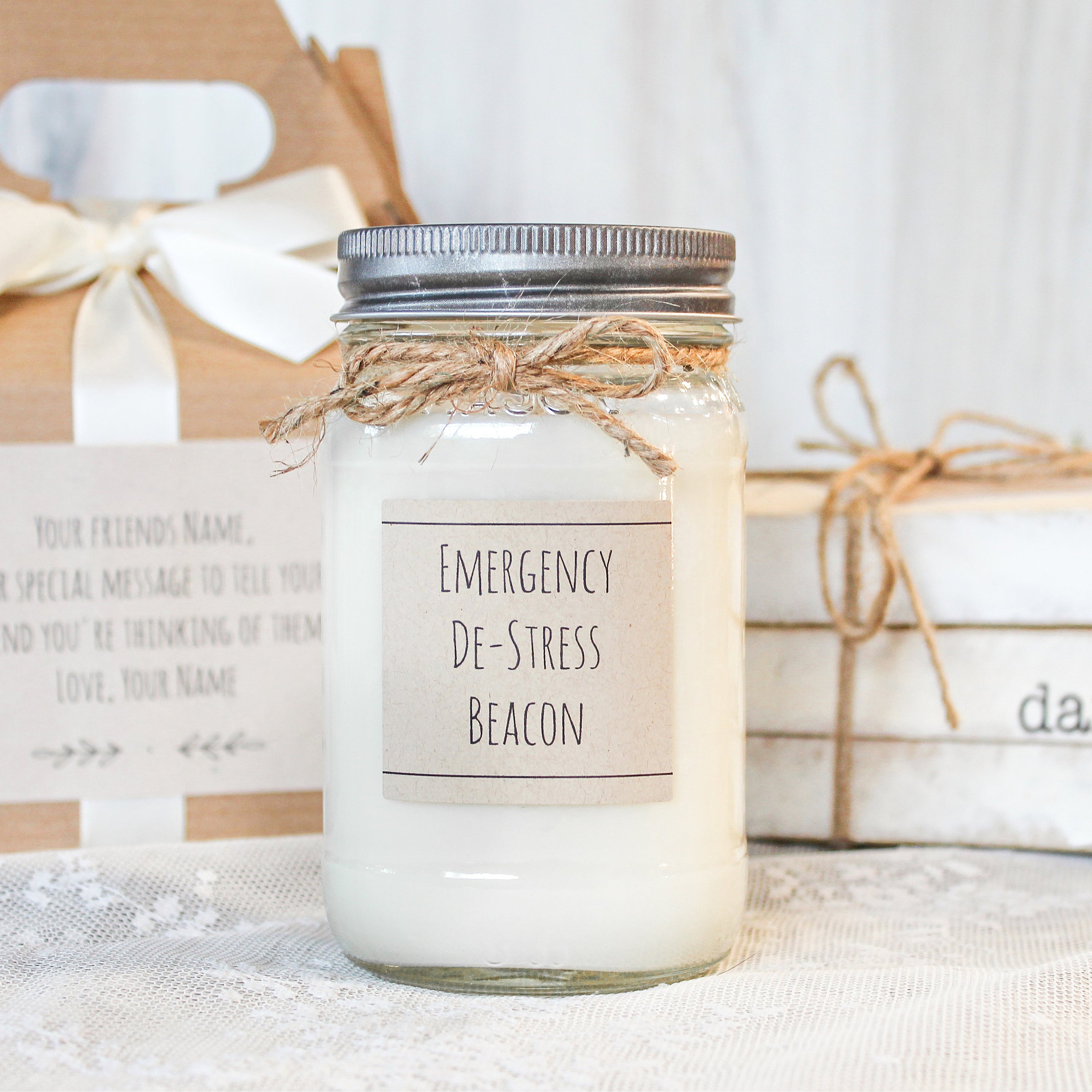 De-Stress Candle Gift / Gift for Boss / Gift for Co-worker / Gift for Mom / Personalized Candle / Stress Relief Gift Box / Sending Sunshine