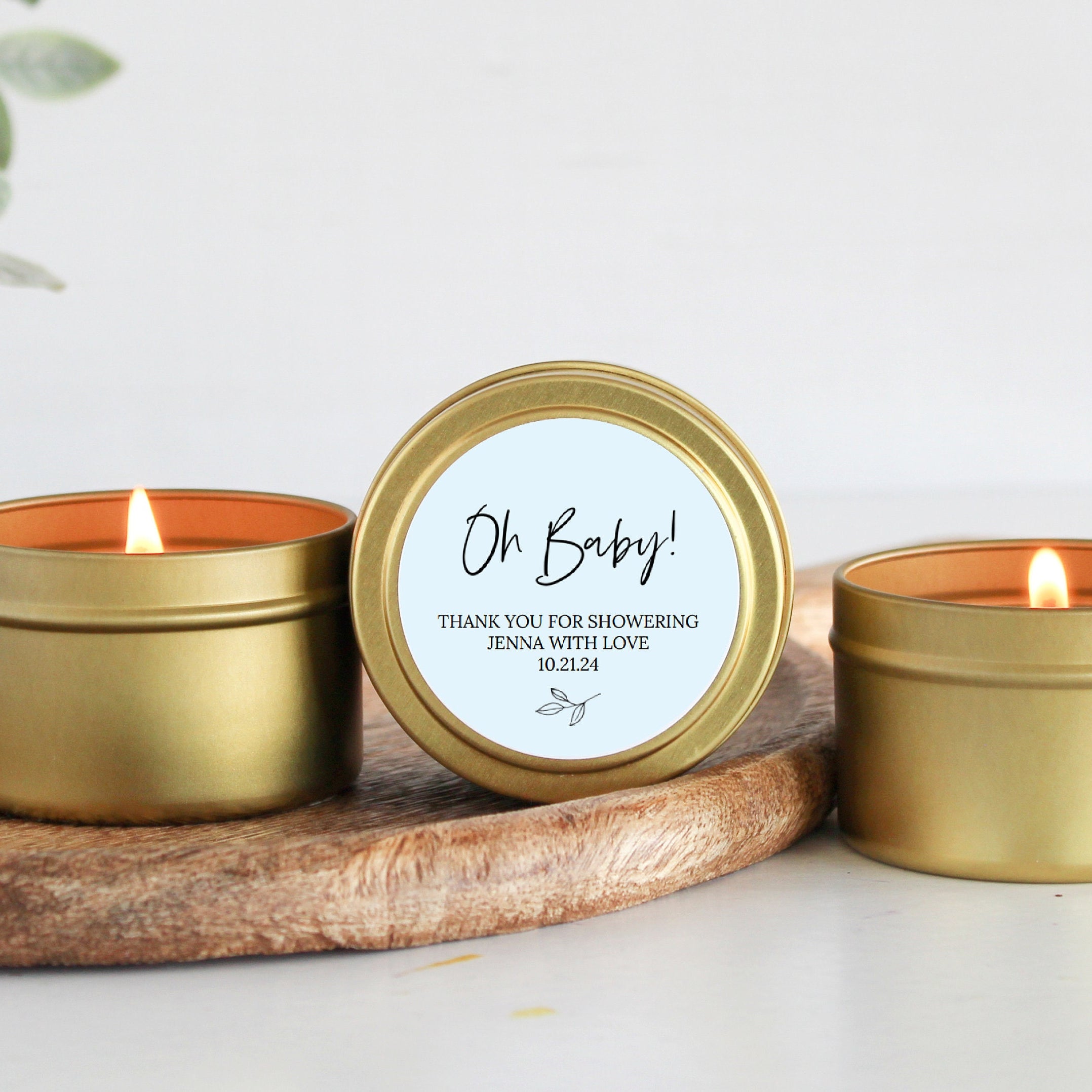 Baby Shower Favors for Guests Bulk / Party Favors / Baby Boy Shower Favors / Baby Girl Shower Favors / Set of 10 Gold Tins / Unique Favors