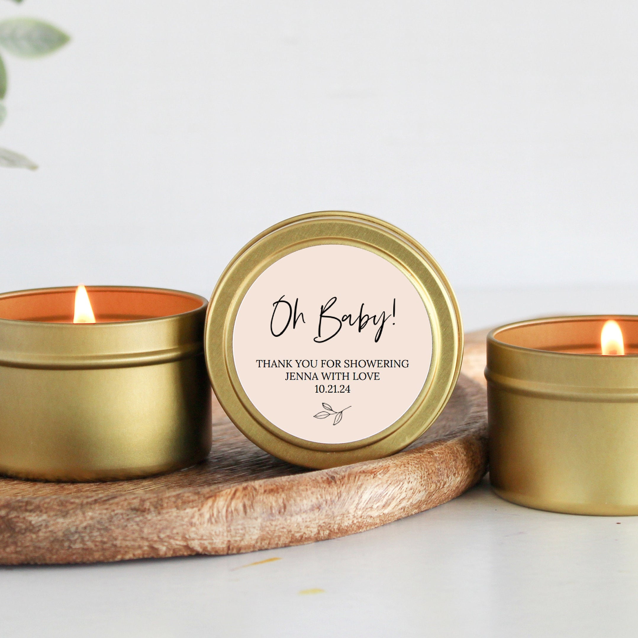 Baby Shower Favors for Guests Bulk / Party Favors / Baby Boy Shower Favors / Baby Girl Shower Favors / Set of 10 Gold Tins / Unique Favors