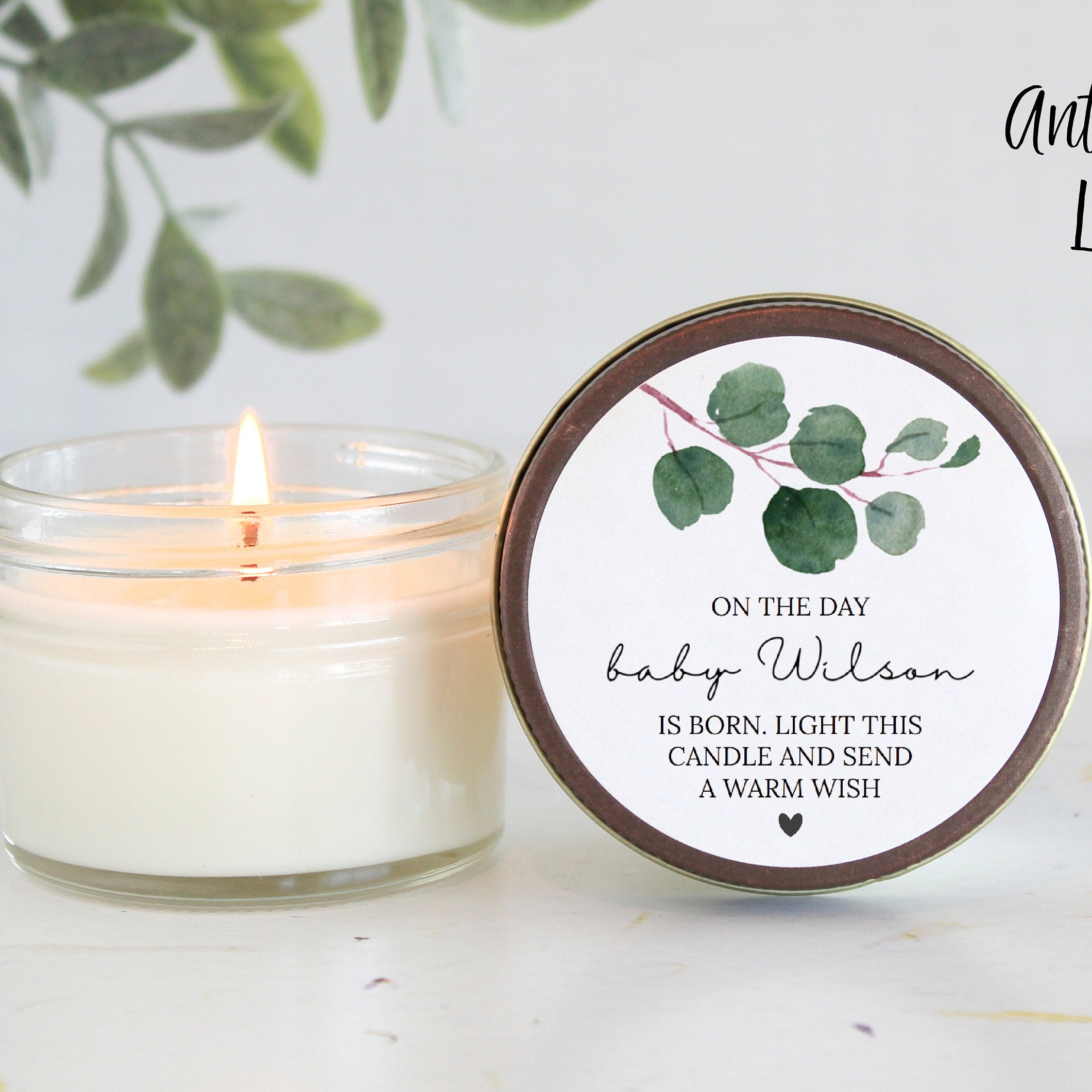 Baby Shower Favors / Prayer Candle Favors / Custom Baby Shower / for Guests / Eucalyptus Shower bundle / Baby Boy / Baby Girl / Soy Candle