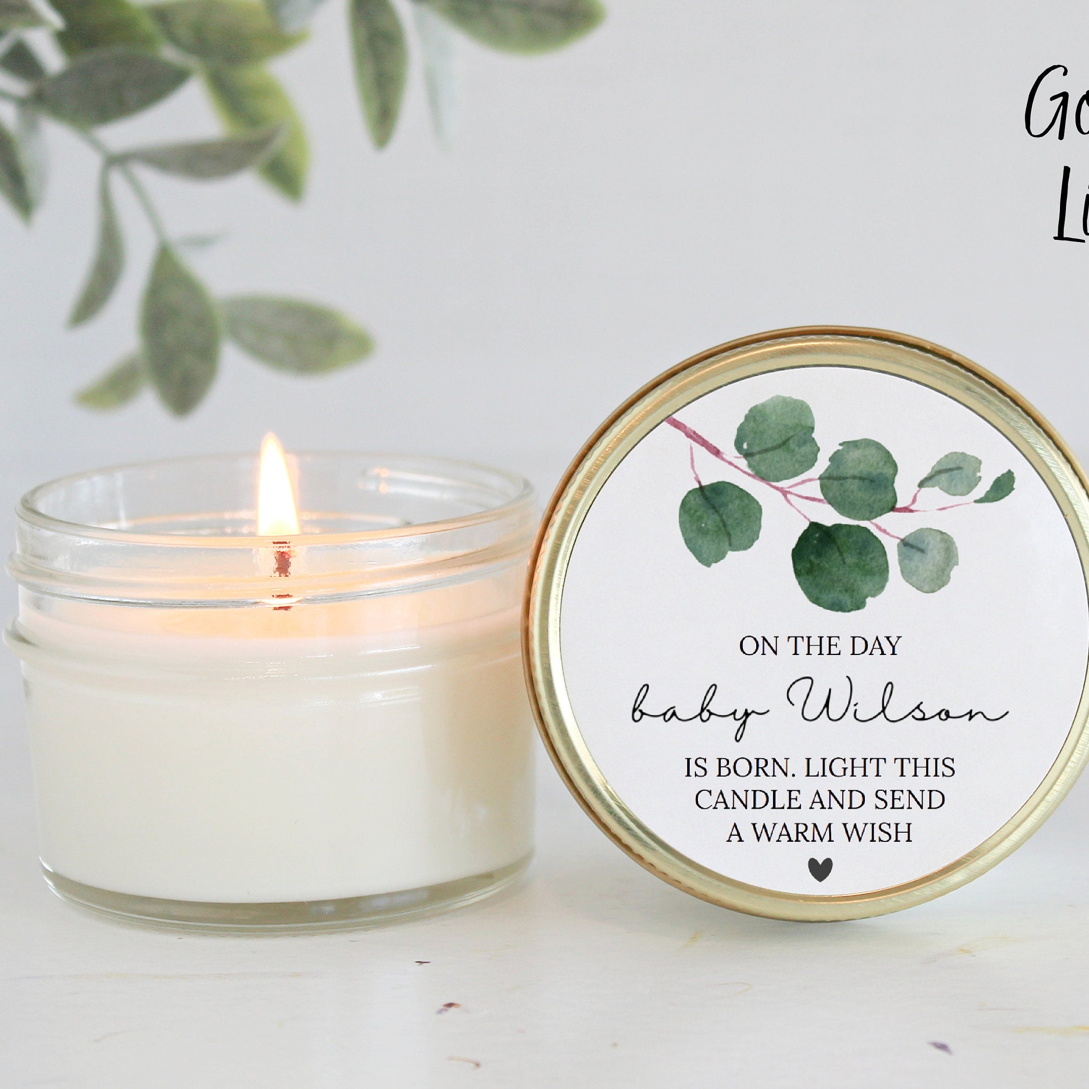Baby Shower Favors / Prayer Candle Favors / Custom Baby Shower / for Guests / Eucalyptus Shower bundle / Baby Boy / Baby Girl / Soy Candle