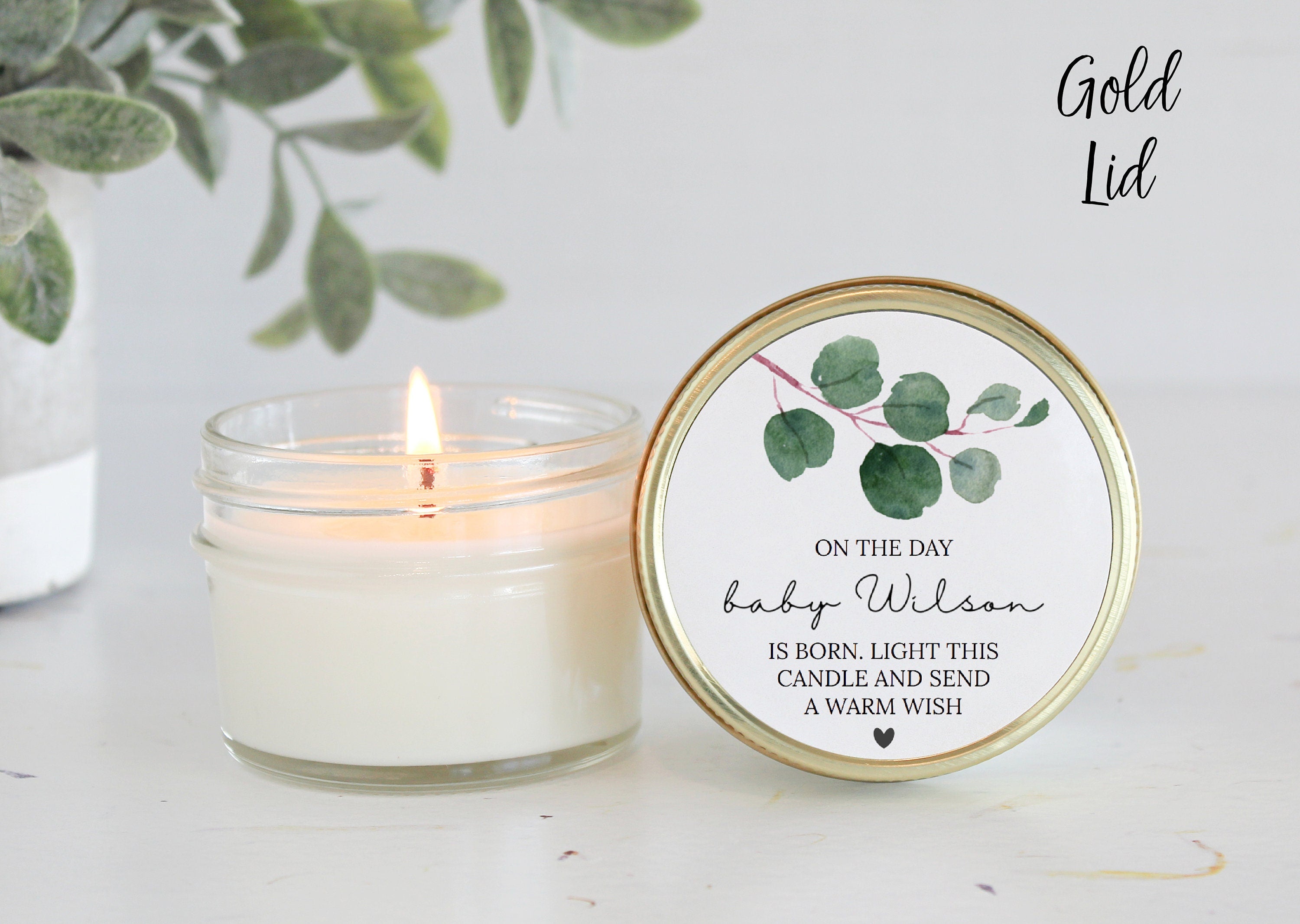 Baby Shower Favors / Prayer Candle Favors / Custom Baby Shower / for Guests / Eucalyptus Shower bundle / Baby Boy / Baby Girl / Soy Candle
