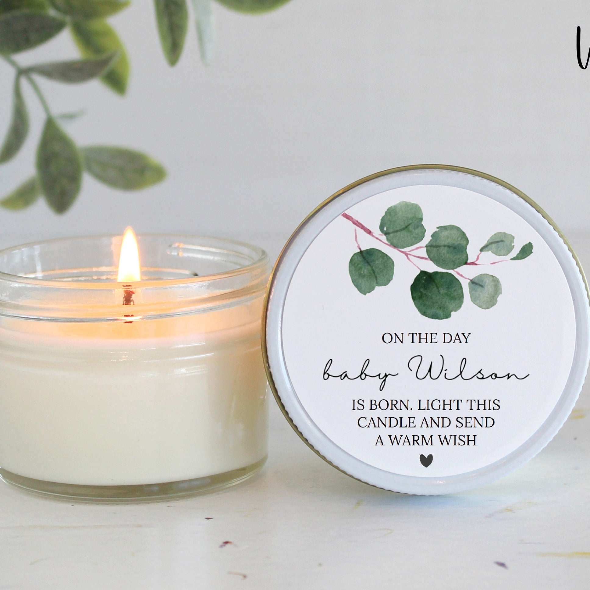 Baby Shower Favors / Prayer Candle Favors / Custom Baby Shower / for Guests / Eucalyptus Shower bundle / Baby Boy / Baby Girl / Soy Candle