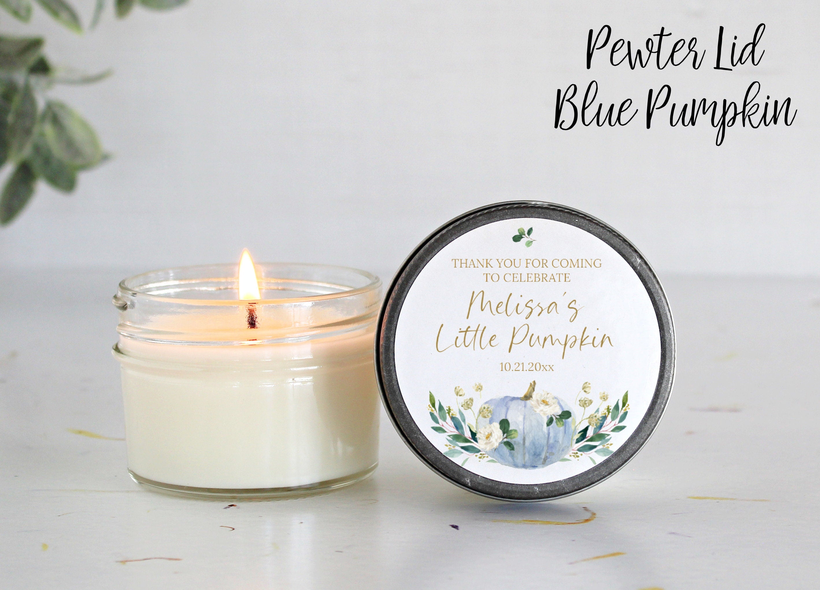 Little Pumpkin Favor / Fall Baby Shower Favor / Personalized 4 oz Soy Candle Favor / Girl Baby Shower / Boy Baby Shower / Baby Shower Favor