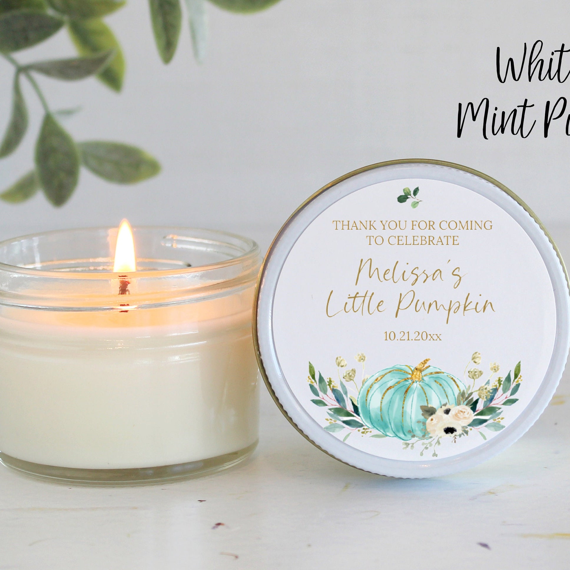 Little Pumpkin Favor / Fall Baby Shower Favor / Personalized 4 oz Soy Candle Favor / Girl Baby Shower / Boy Baby Shower / Baby Shower Favor