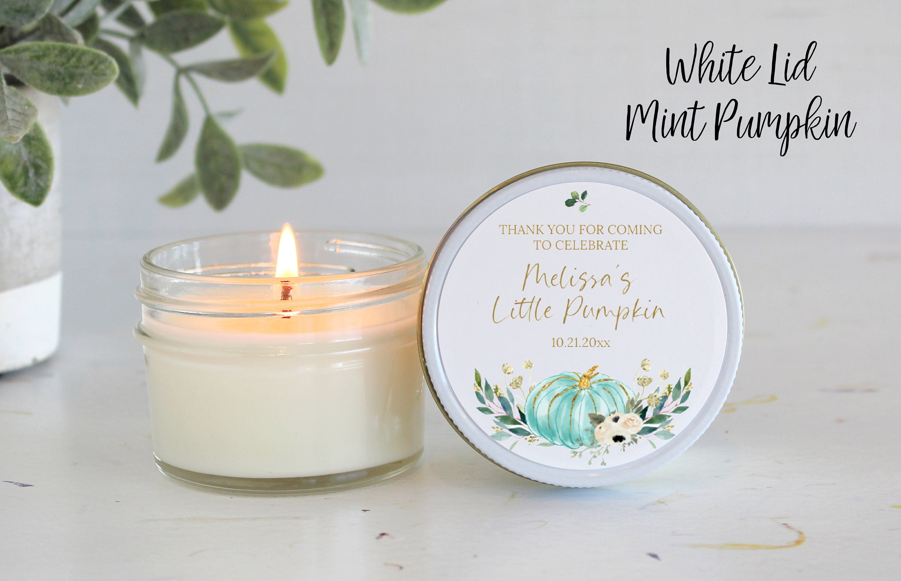 Little Pumpkin Favor / Fall Baby Shower Favor / Personalized 4 oz Soy Candle Favor / Girl Baby Shower / Boy Baby Shower / Baby Shower Favor