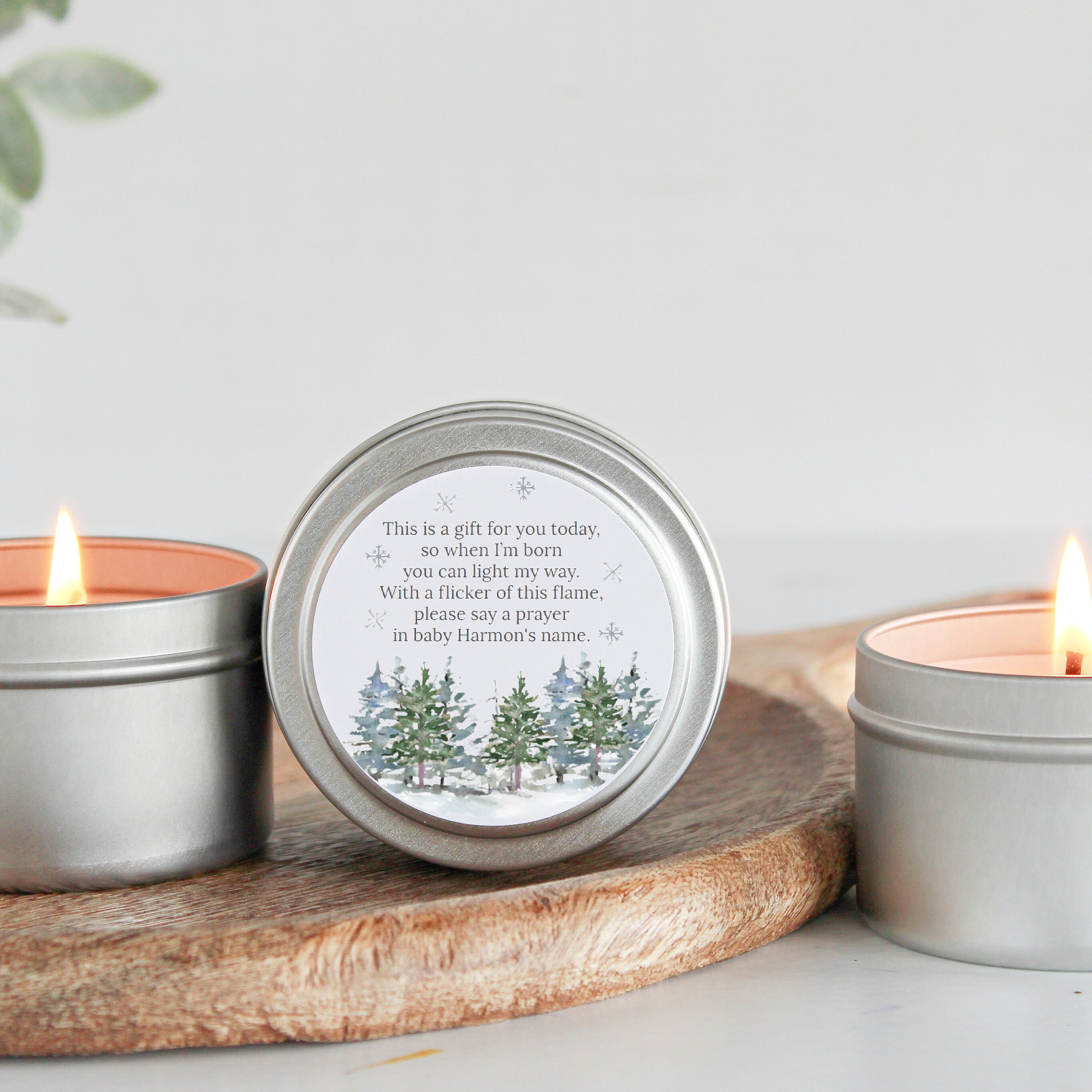 Winter Baby Shower / Candle Favors / For Guests in Bulk / Baby it's Cold Outside / Winter Wonderland / Christmas Baby / Poem Favor