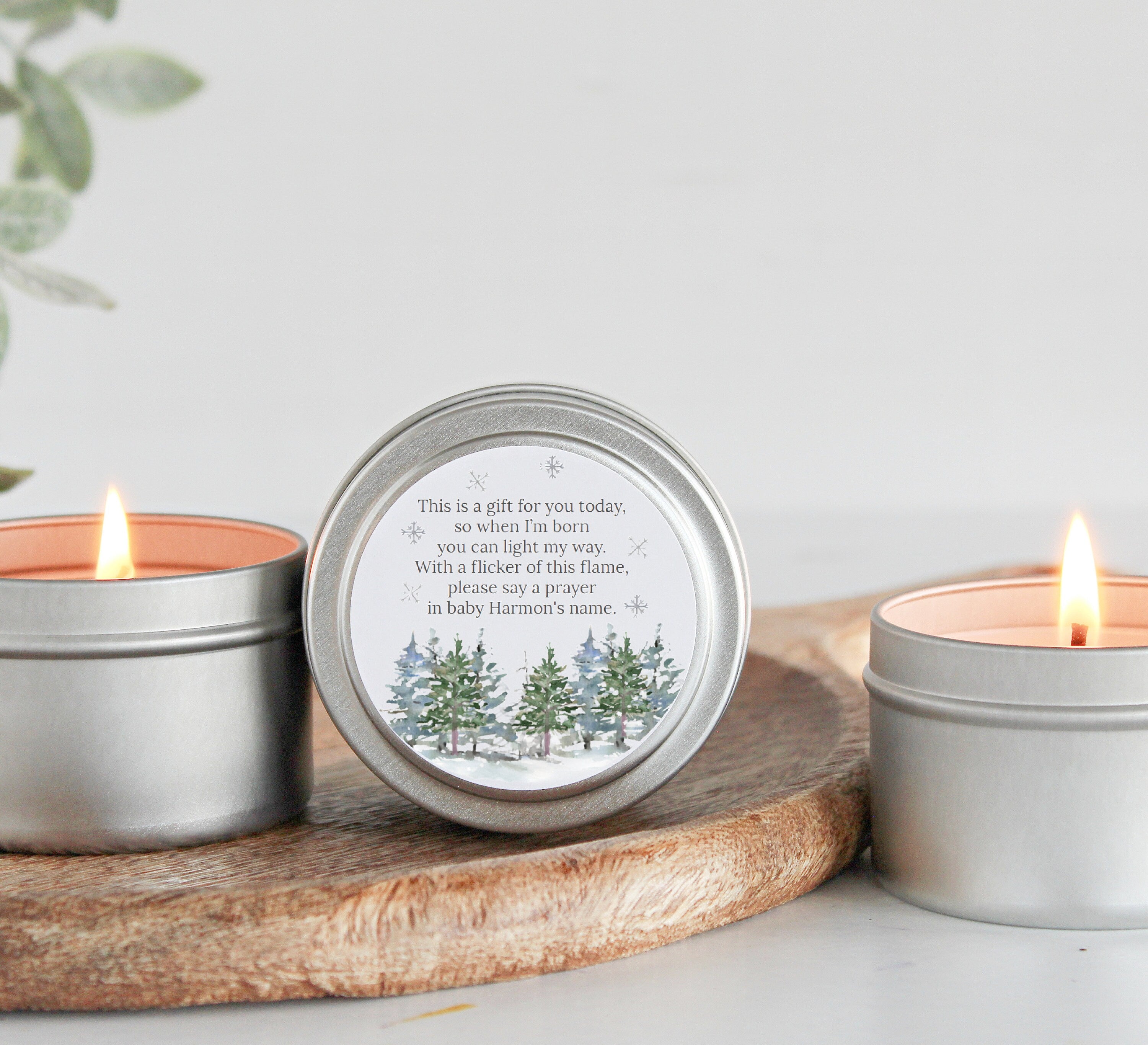 Winter Baby Shower / Candle Favors / For Guests in Bulk / Baby it's Cold Outside / Winter Wonderland / Christmas Baby / Poem Favor