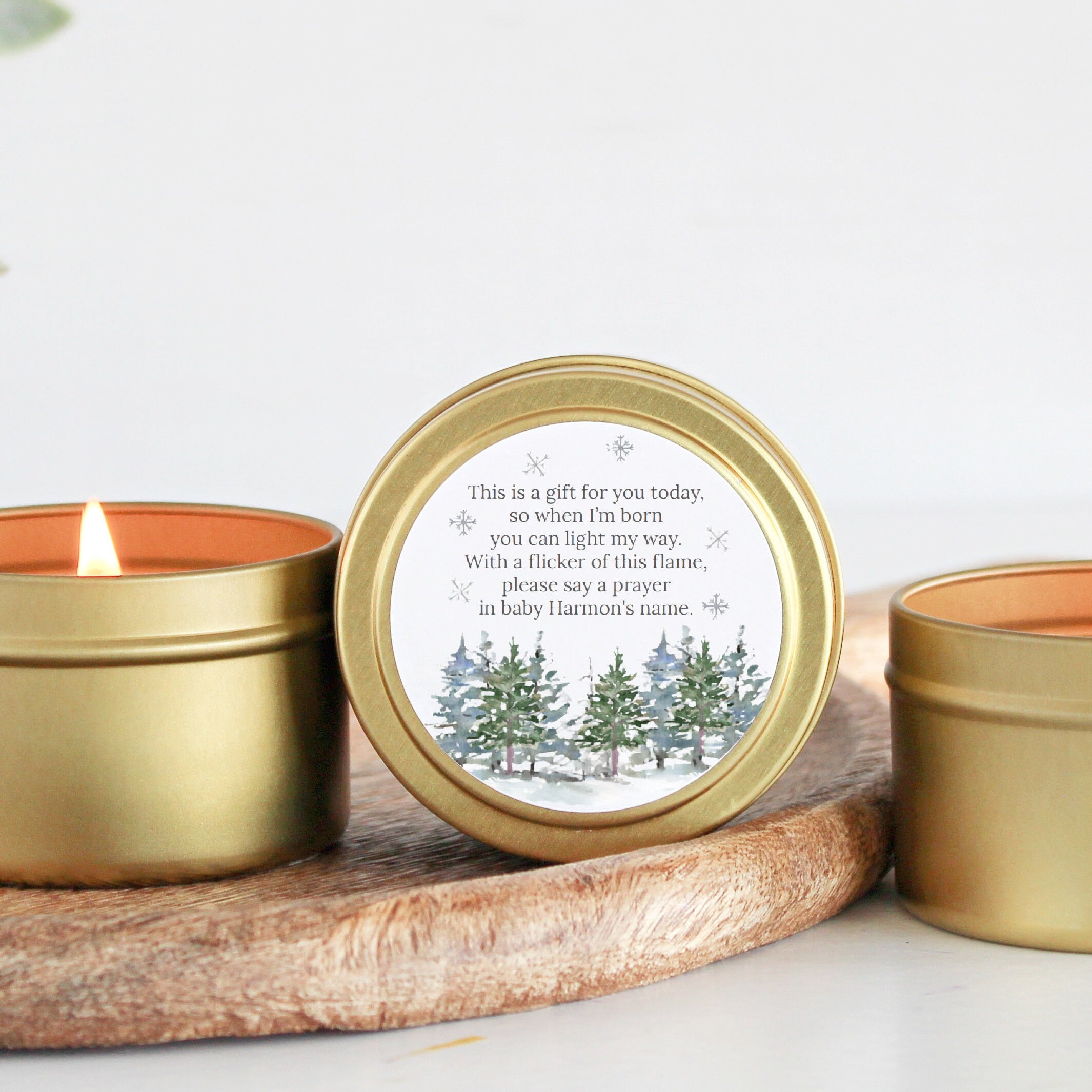 Winter Baby Shower / Candle Favors / For Guests in Bulk / Baby it's Cold Outside / Winter Wonderland / Christmas Baby / Poem Favor