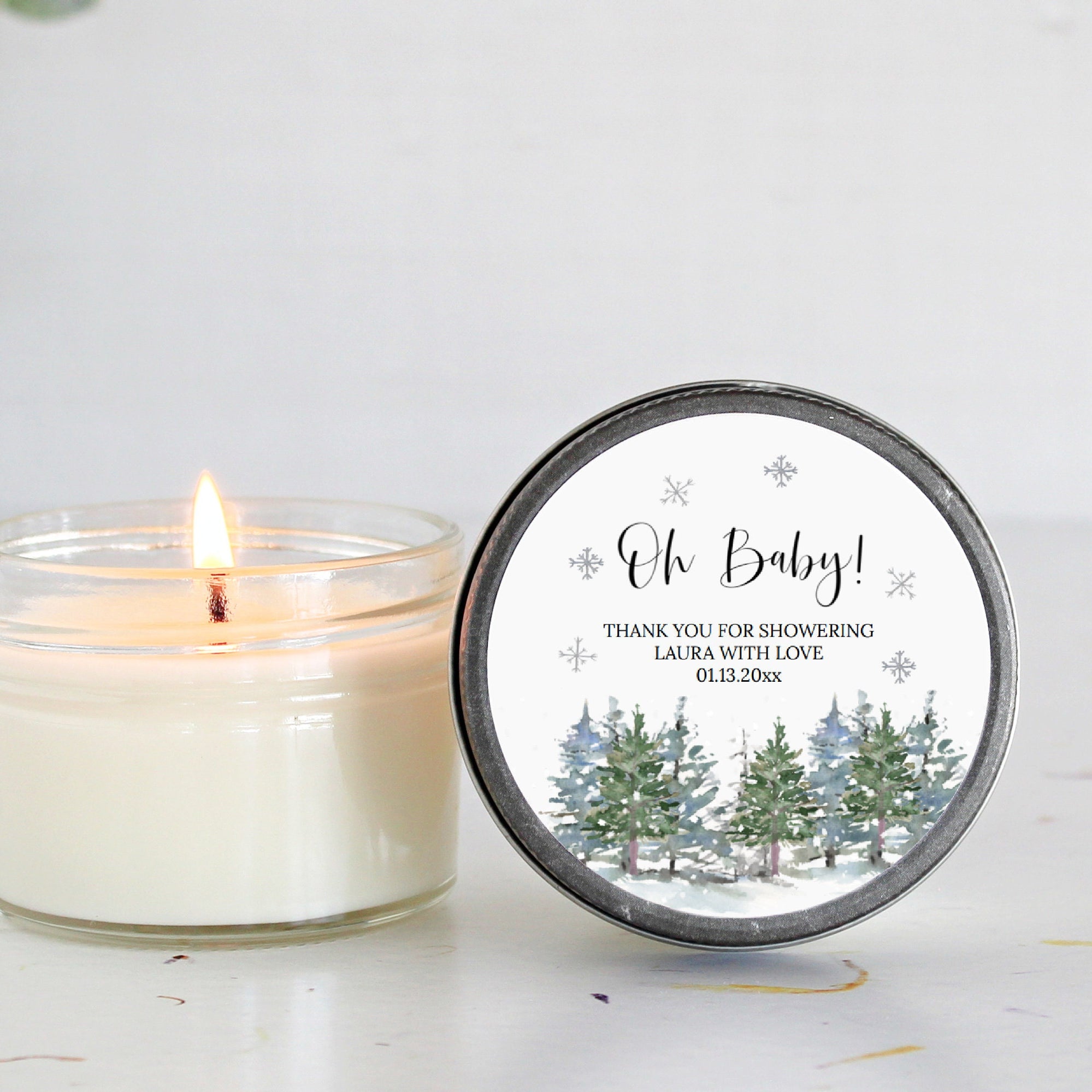 Winter Baby Shower / Bulk 4 oz Candle Favors / Baby It's Cold Outside / Winter Wonderland / Boy Baby Shower / Girl Baby Shower/Onederland