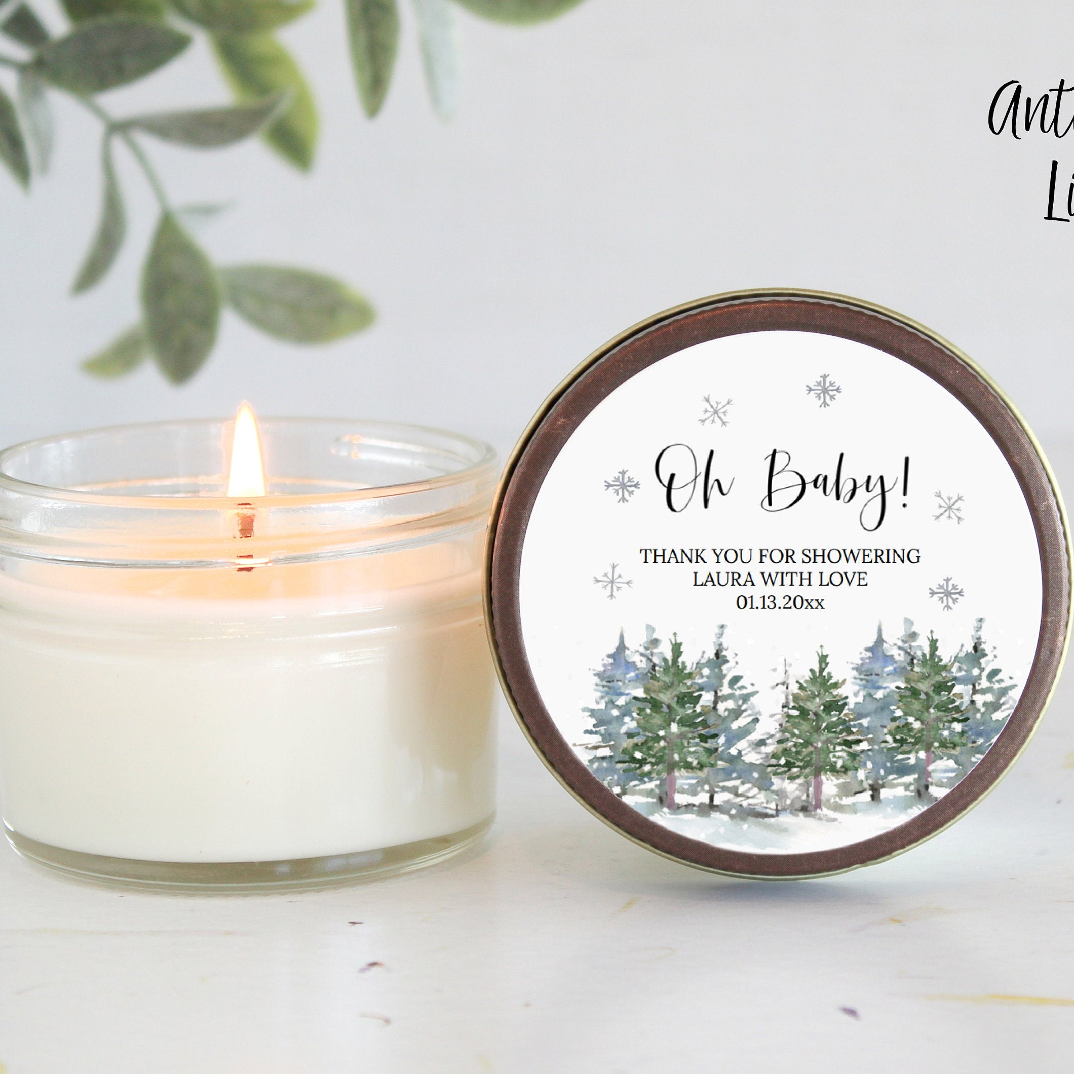 Winter Baby Shower / Bulk 4 oz Candle Favors / Baby It's Cold Outside / Winter Wonderland / Boy Baby Shower / Girl Baby Shower/Onederland