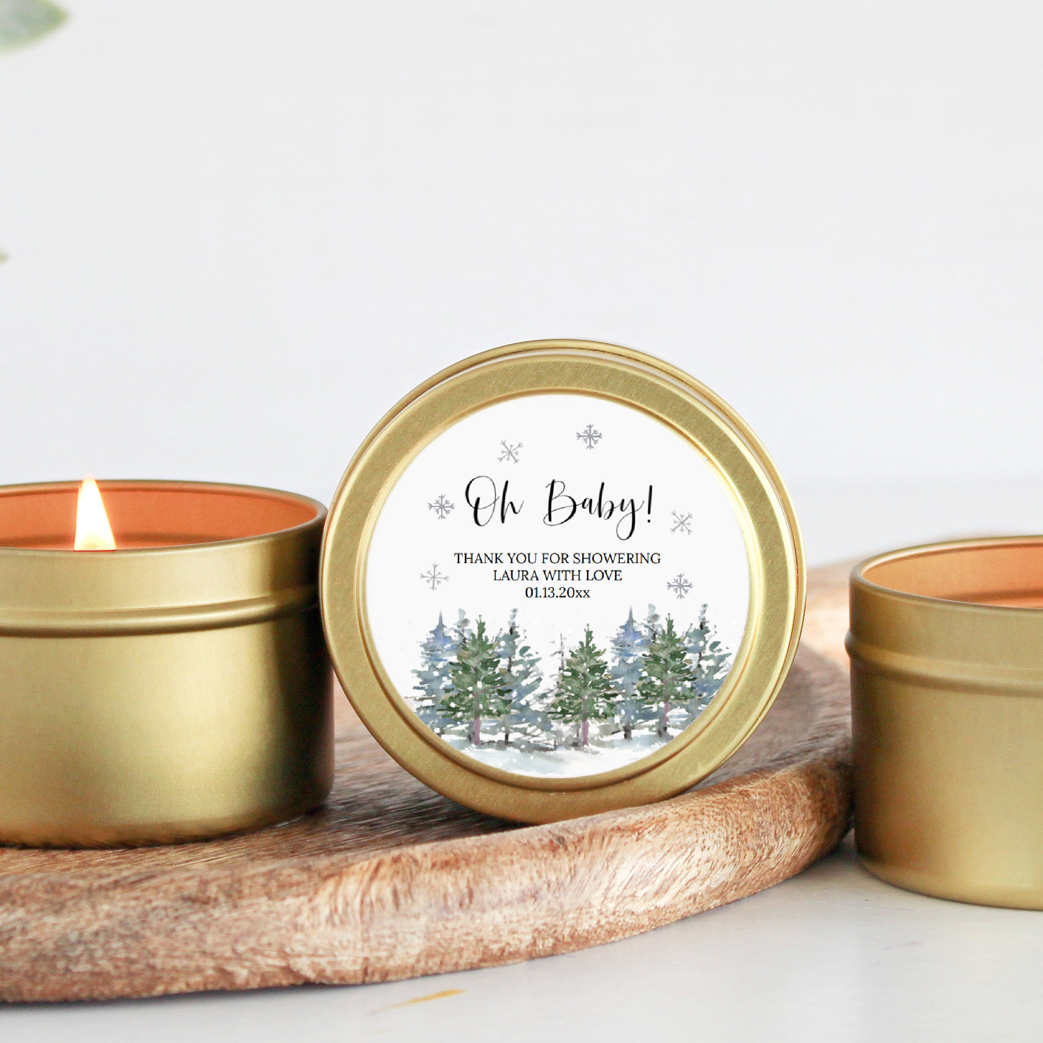 Winter Baby Shower / Candle Favors / For Guests in Bulk / Baby it's Cold Outside / Winter Wonderland / Christmas Baby / Poem Favor