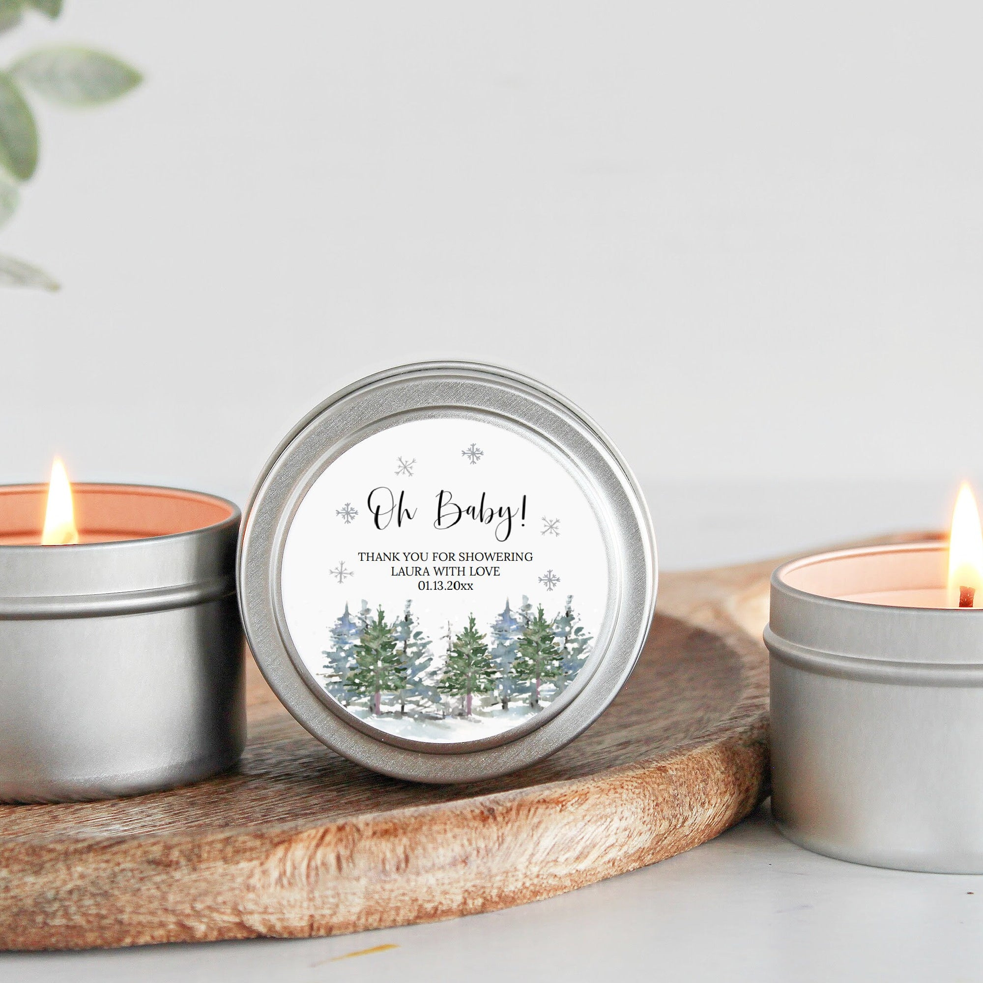 Winter Baby Shower / Candle Favors / For Guests in Bulk / Baby it's Cold Outside / Winter Wonderland / Christmas Baby / Poem Favor