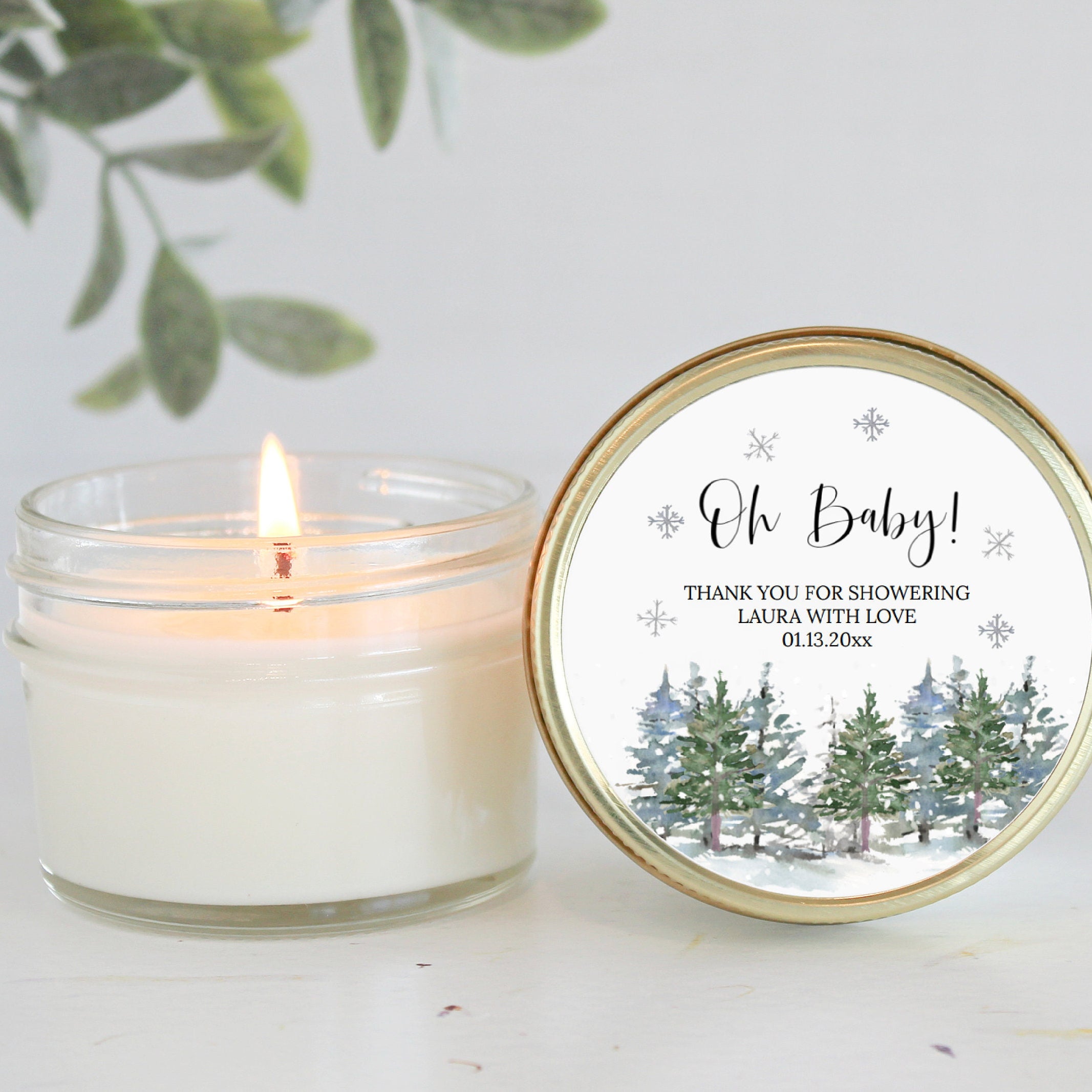 Winter Baby Shower / Bulk 4 oz Candle Favors / Baby It's Cold Outside / Winter Wonderland / Boy Baby Shower / Girl Baby Shower/Onederland