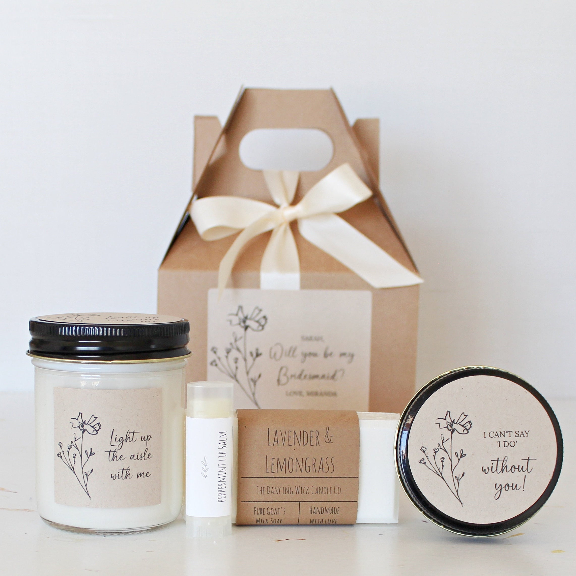 Bridesmaids Proposal Personalized Gift Boxes Will You Be My Bridesmaid Box Set Maid - Matron of Honor Proposal Light up the aisle with me
