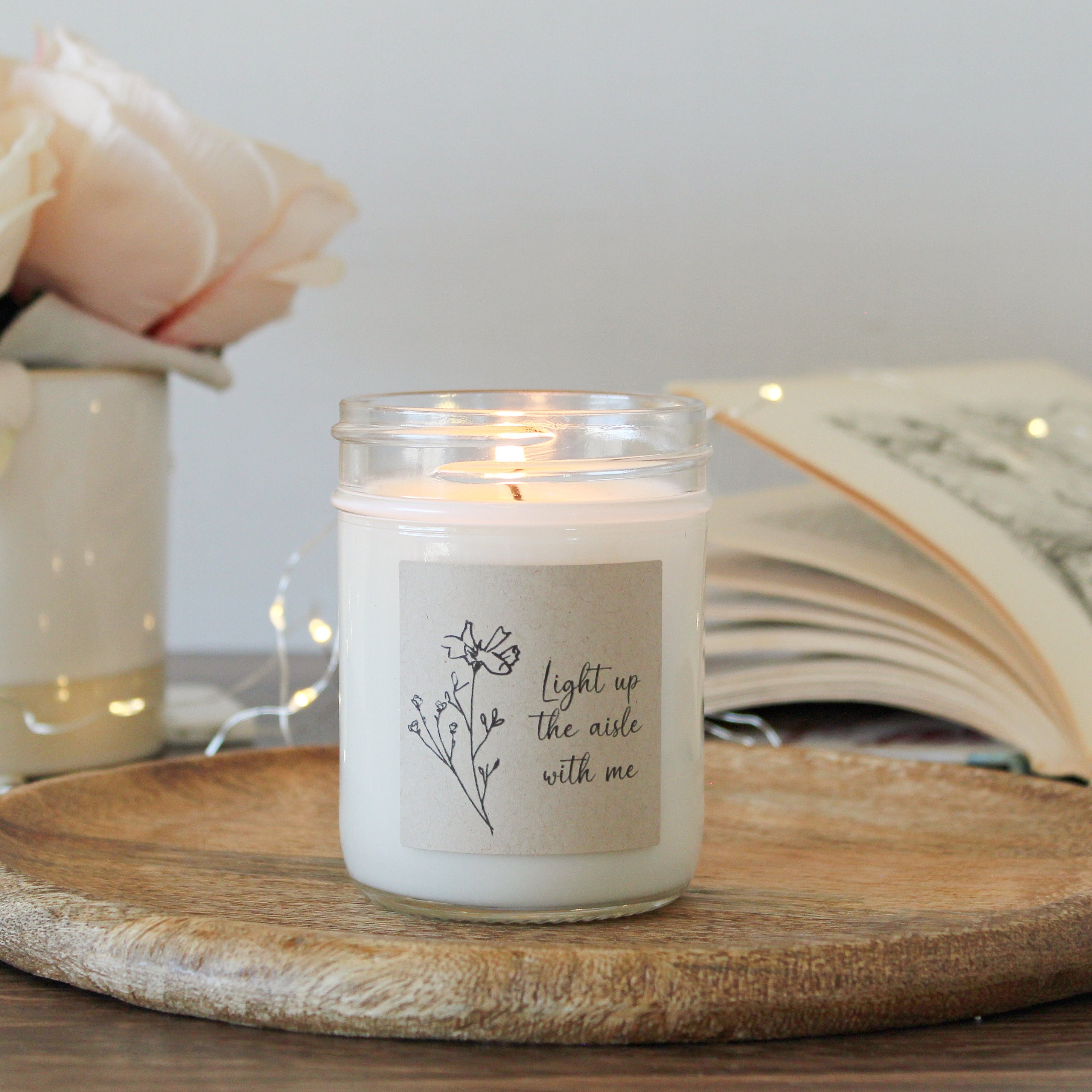 Bridesmaid Proposal Candle / Bridesmaid Gifts / Maid of Honor / Matron of Honor / Light up the aisle with me / I can't say I do without you