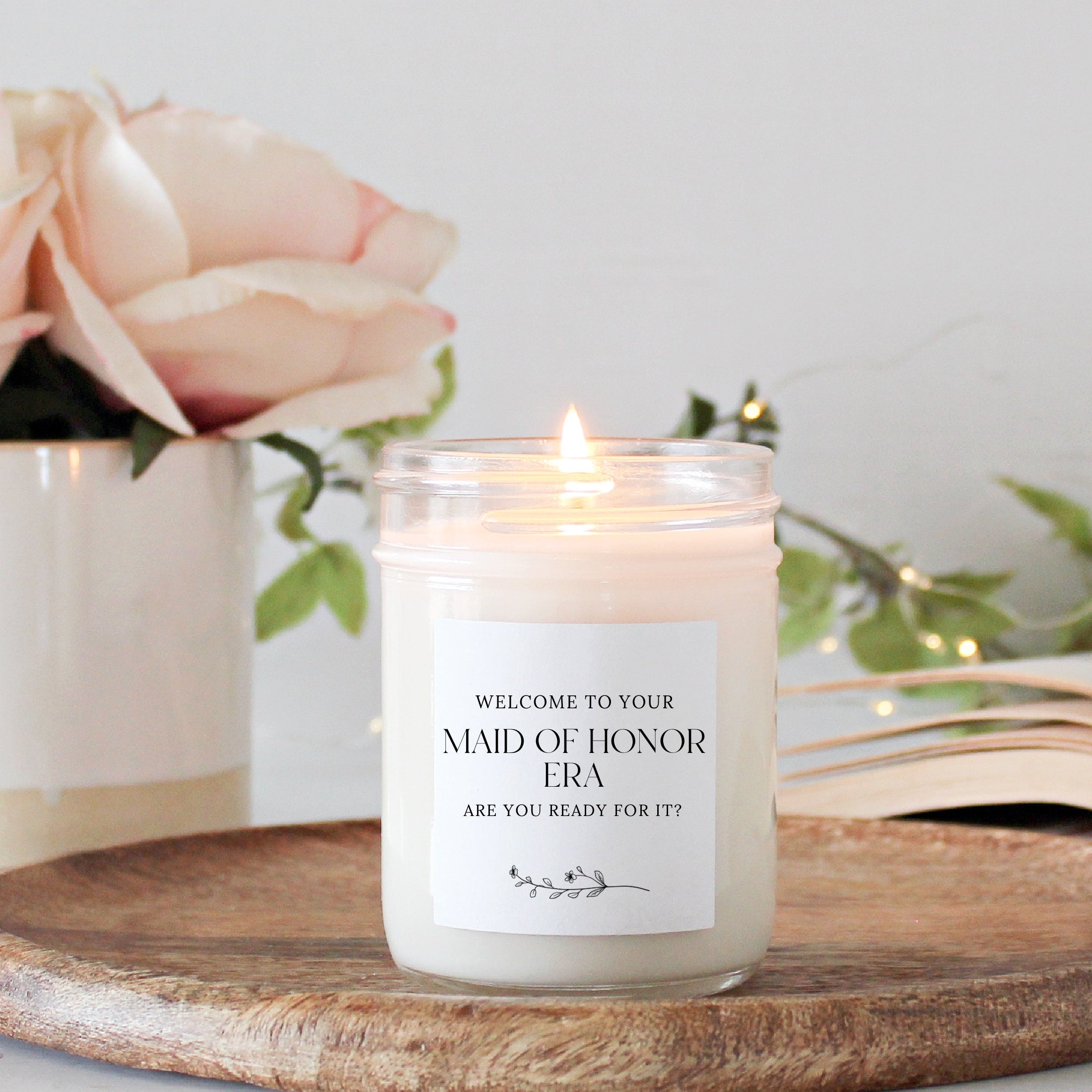Bridesmaid Proposal Candle / Welcome to your Bridesmaid Era / Bridesmaid Gifts / Maid of Honor Era/ Matron of Honor Gift / Custom Candle