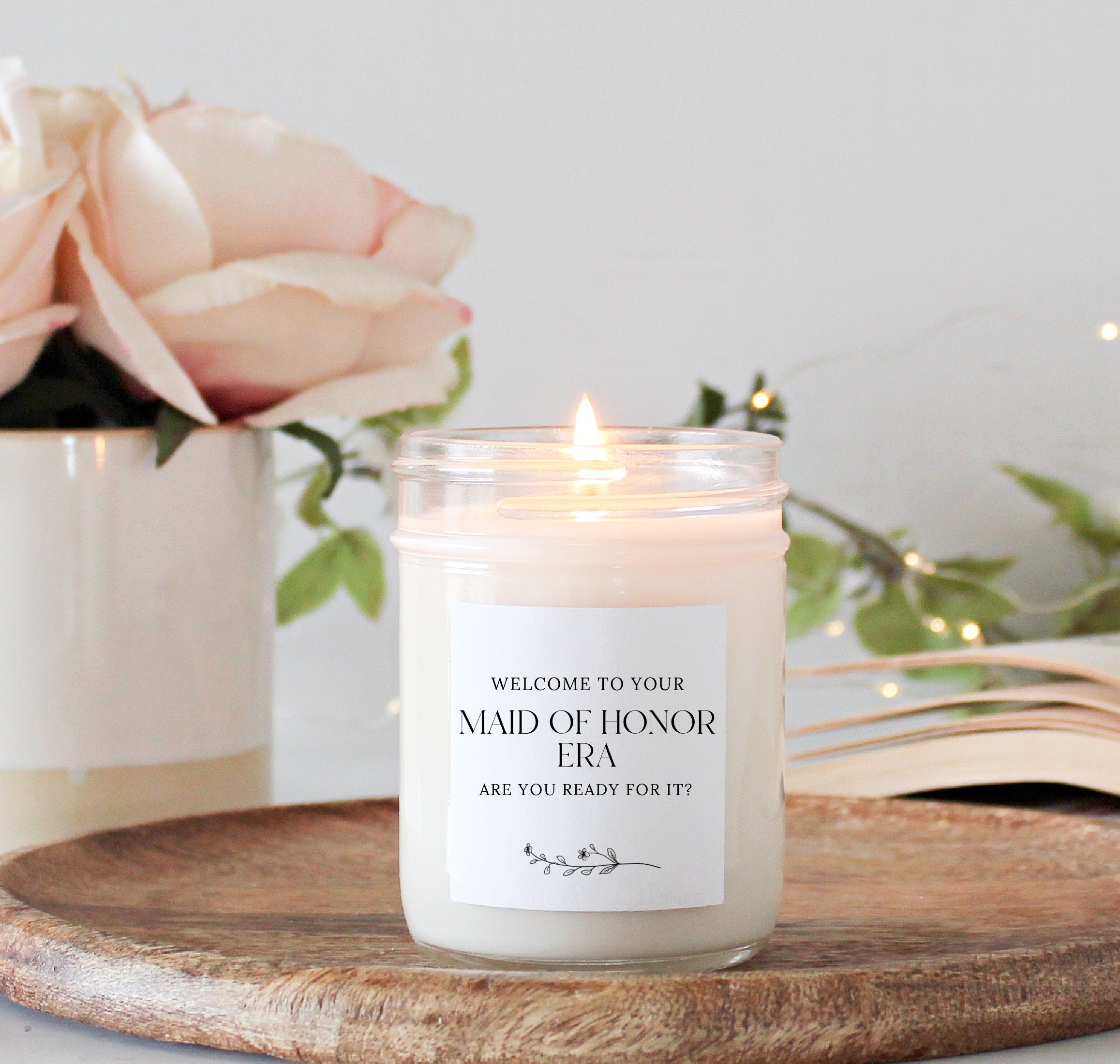 Bridesmaid Proposal Candle / Welcome to your Bridesmaid Era / Bridesmaid Gifts / Maid of Honor Era/ Matron of Honor Gift / Custom Candle