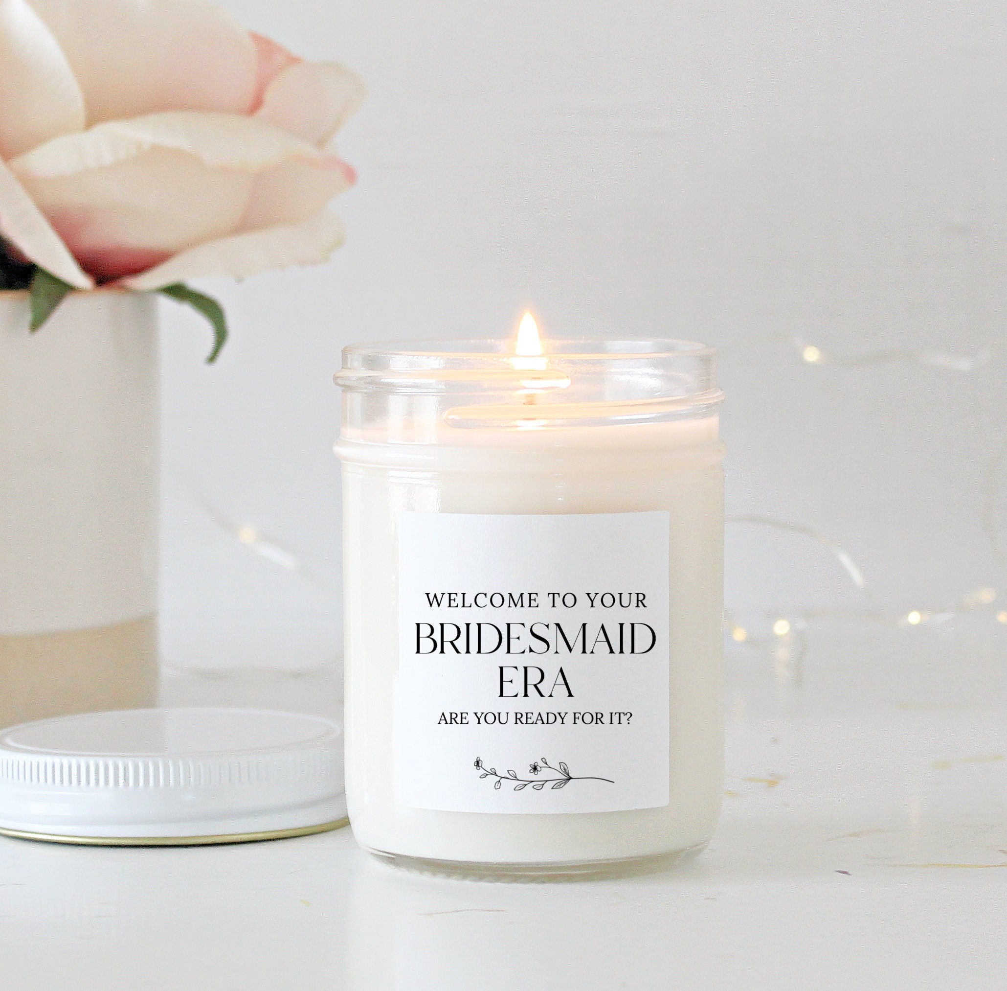 Bridesmaid Proposal Candle / Welcome to your Bridesmaid Era / Bridesmaid Gifts / Maid of Honor Era/ Matron of Honor Gift / Custom Candle