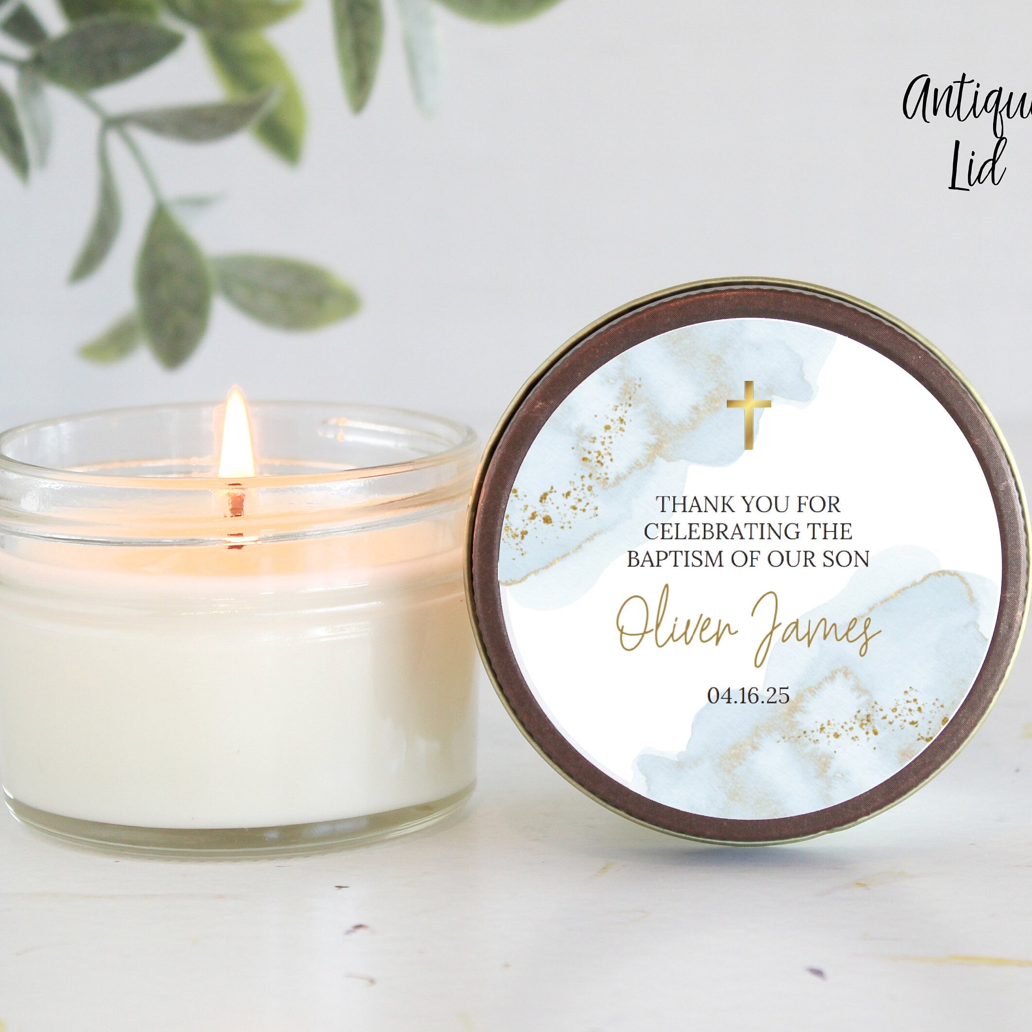 Personalized Baptism Favor Candles / For Guests / 4 oz / Boy Baptism / Communion Favor / Christening Favor /Girl Baptism / Party Favors