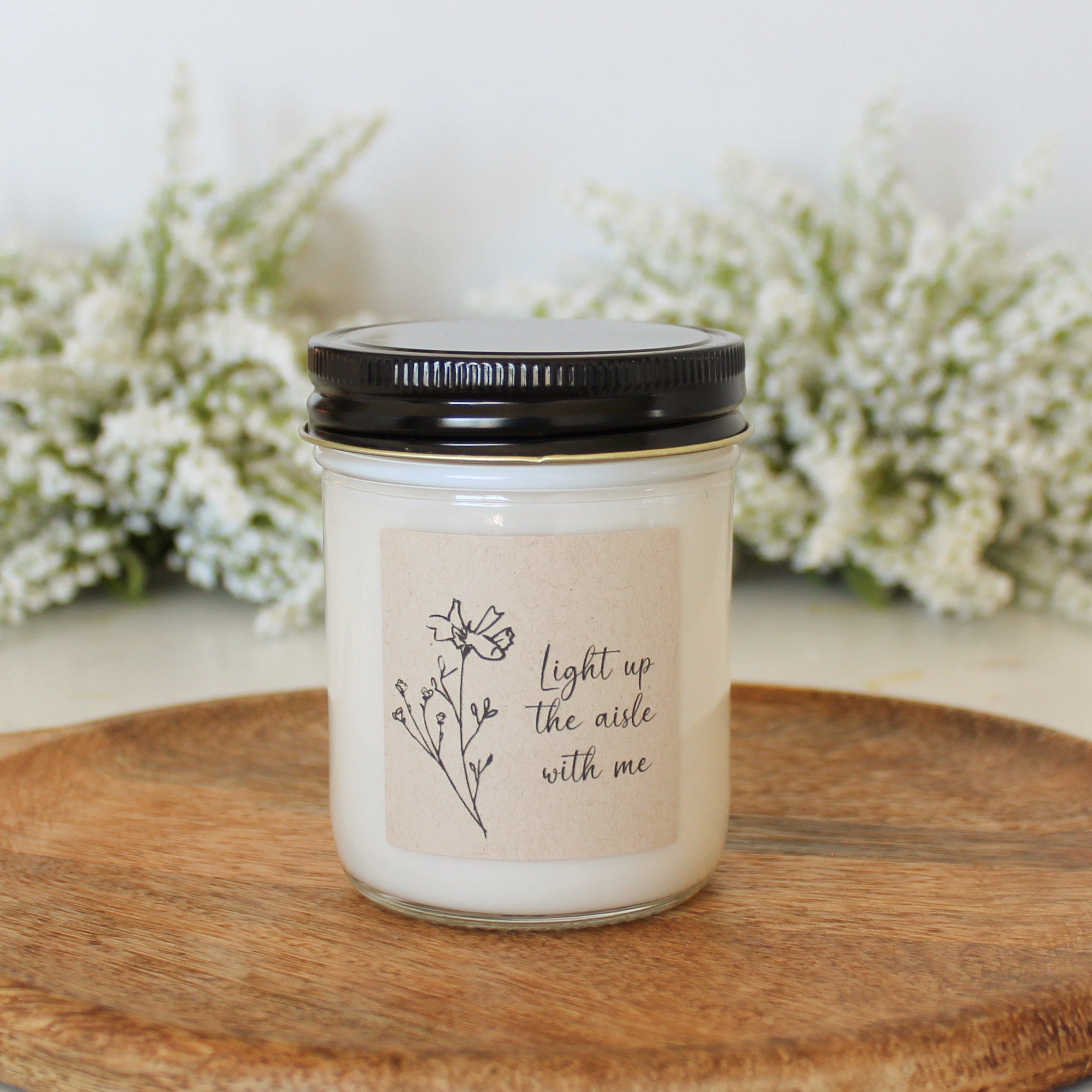 Bridesmaid Proposal Candle / Bridesmaid Gifts / Maid of Honor / Matron of Honor / Light up the aisle with me / I can't say I do without you