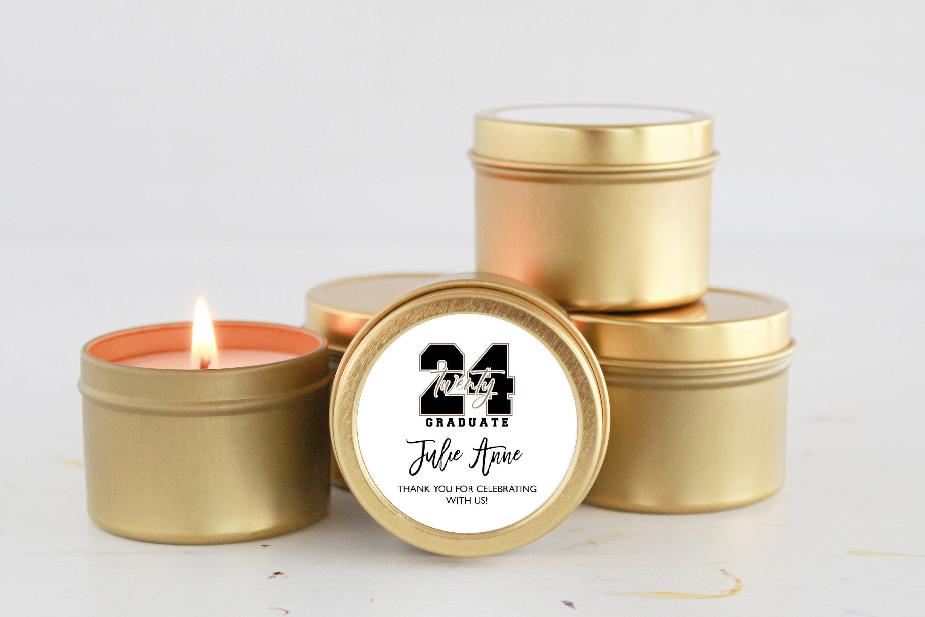 Graduation Party Favors / For Guests in Bulk / Set of 10 Soy Candles / Personalized Candle Favors / 2024 Graduation Party / College Grad