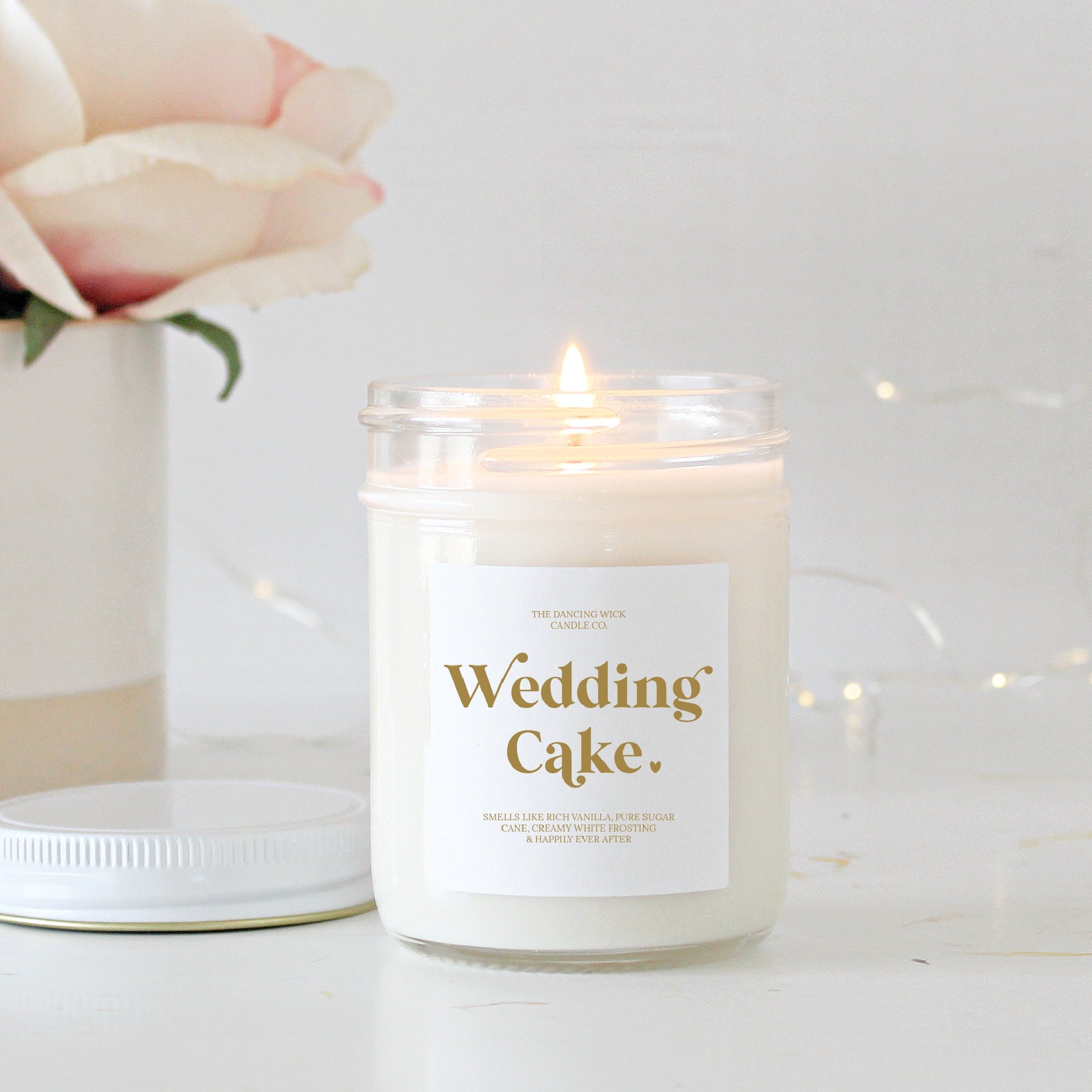 Wedding Cake Scented Soy Candle / Engagement Gift / Bridesmaid Gift / Wedding Gift / Bride & Groom / Smells like / Happily Ever After