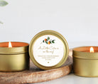 A Little Cutie Baby Shower Favors / For Guests Bulk / Set of 10 / Citrus Baby Shower / Baby Boy / Baby Girl / Gold Tins / Soy Candle Favors