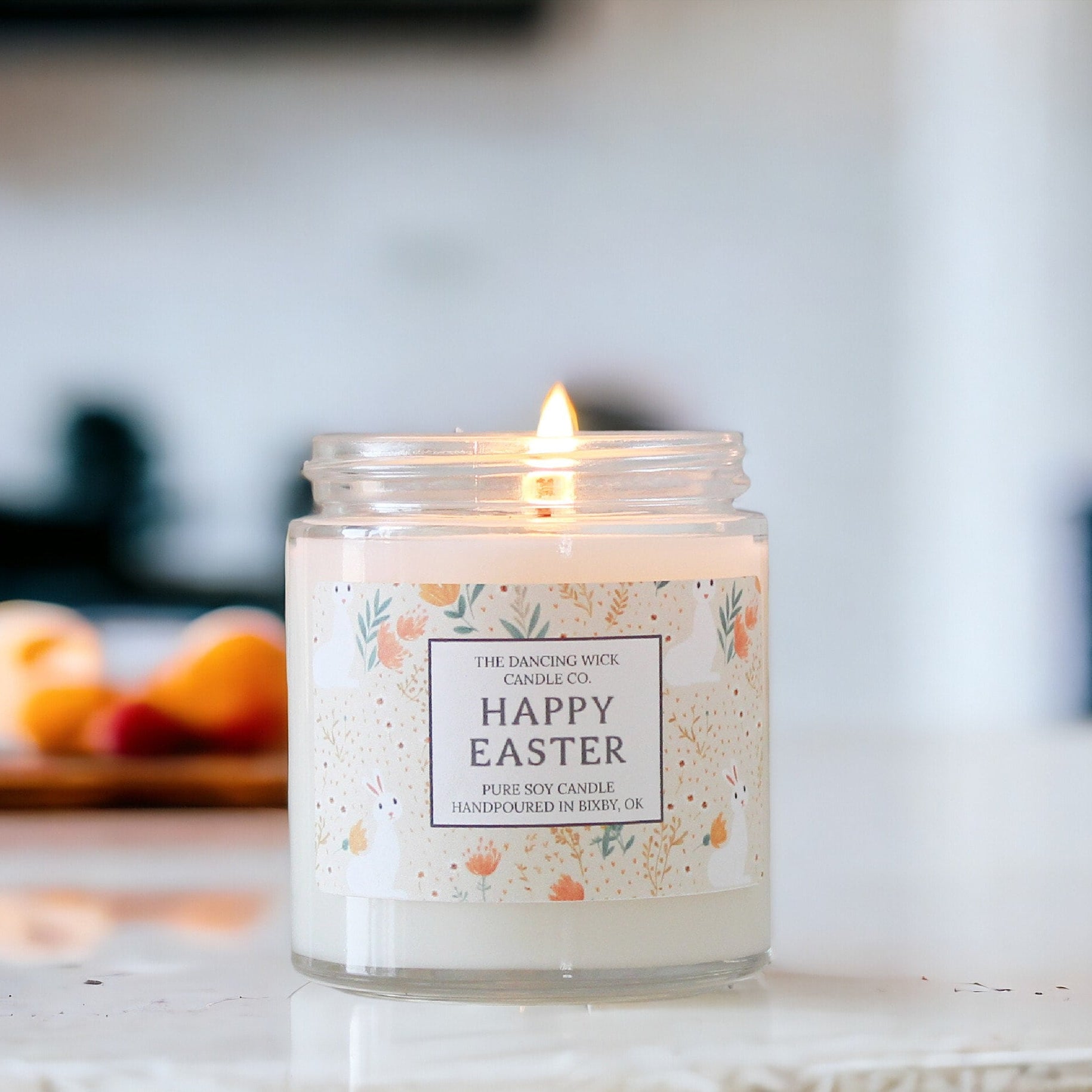 Happy Easter Candle / Easter Basket Gift / For Teen / Hostess Gift / Easter Decor / Easter Bunny / Scented Candle / Gift For Her /Soy Candle