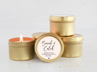 Personalized Name Wedding Favors / Set of 10 BULK Candles for Guests / Custom Candle Gift / Gold Tin / Silver Tins / Unique Wedding Favors