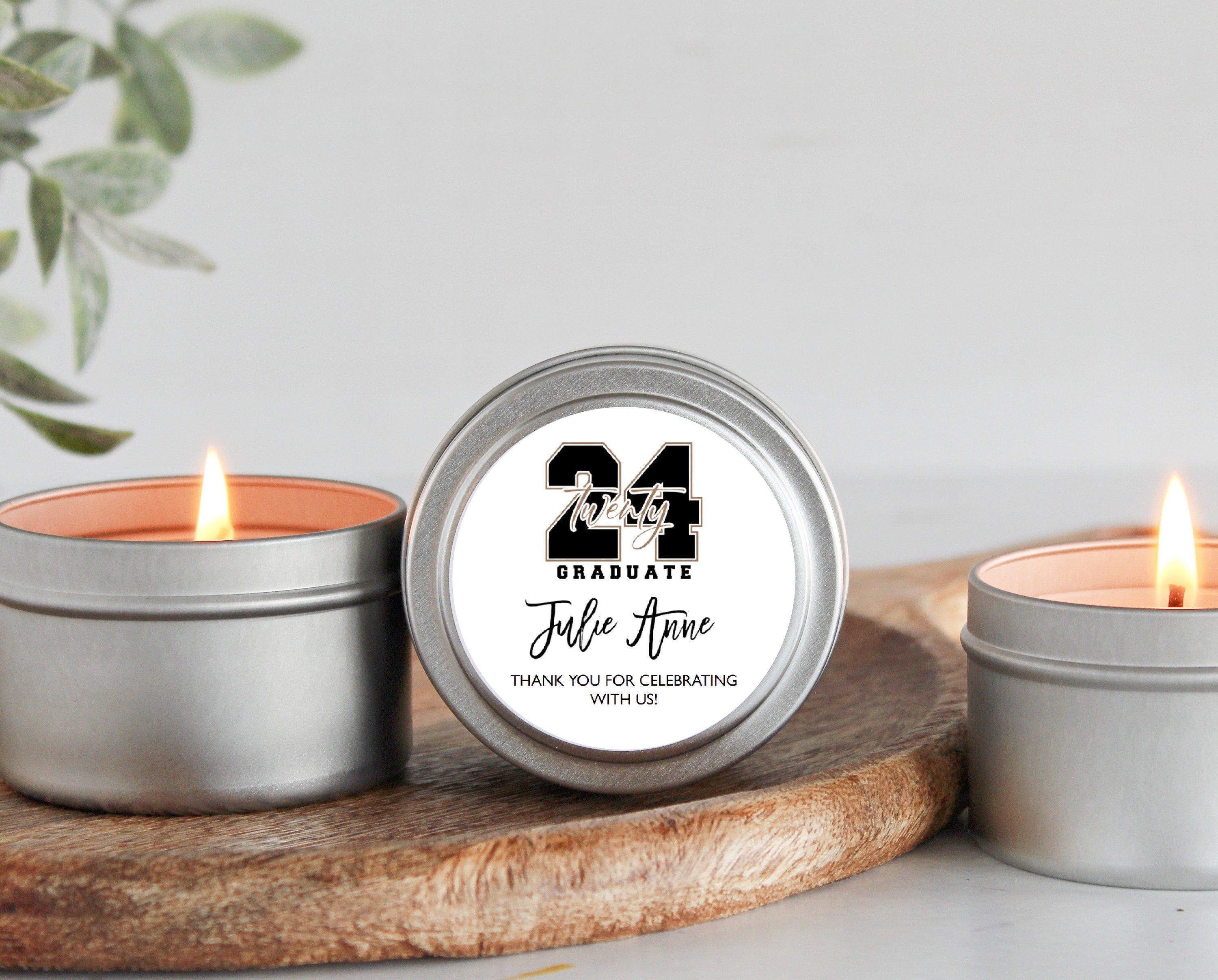 Graduation Party Favors / For Guests in Bulk / Set of 10 Soy Candles / Personalized Candle Favors / 2024 Graduation Party / College Grad