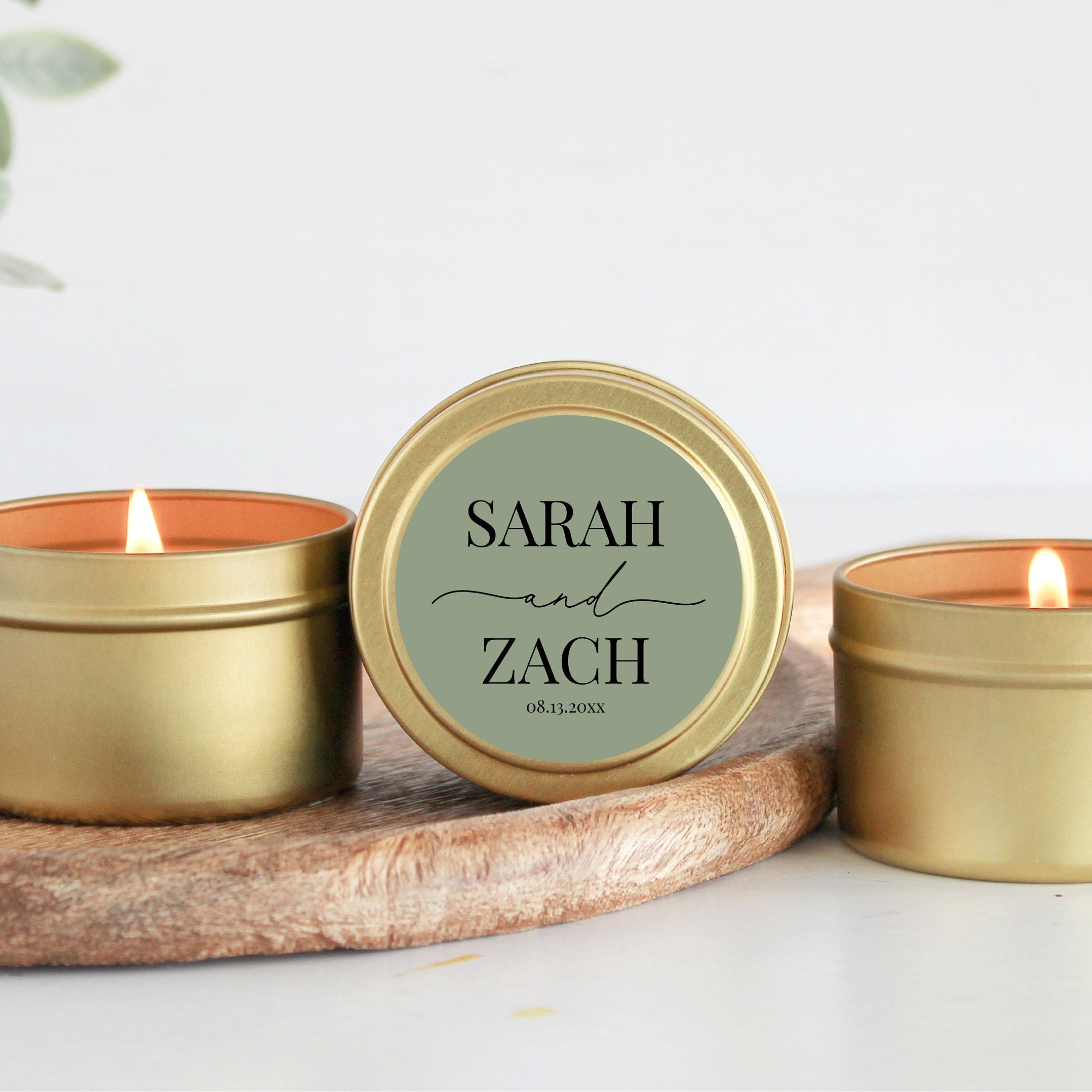 Bulk Wedding Favors / Set of 10 Candles / for Guests / Personalized / Rustic / Gold Tin / Silver Tins / Unique Wedding Favors / Party Favors