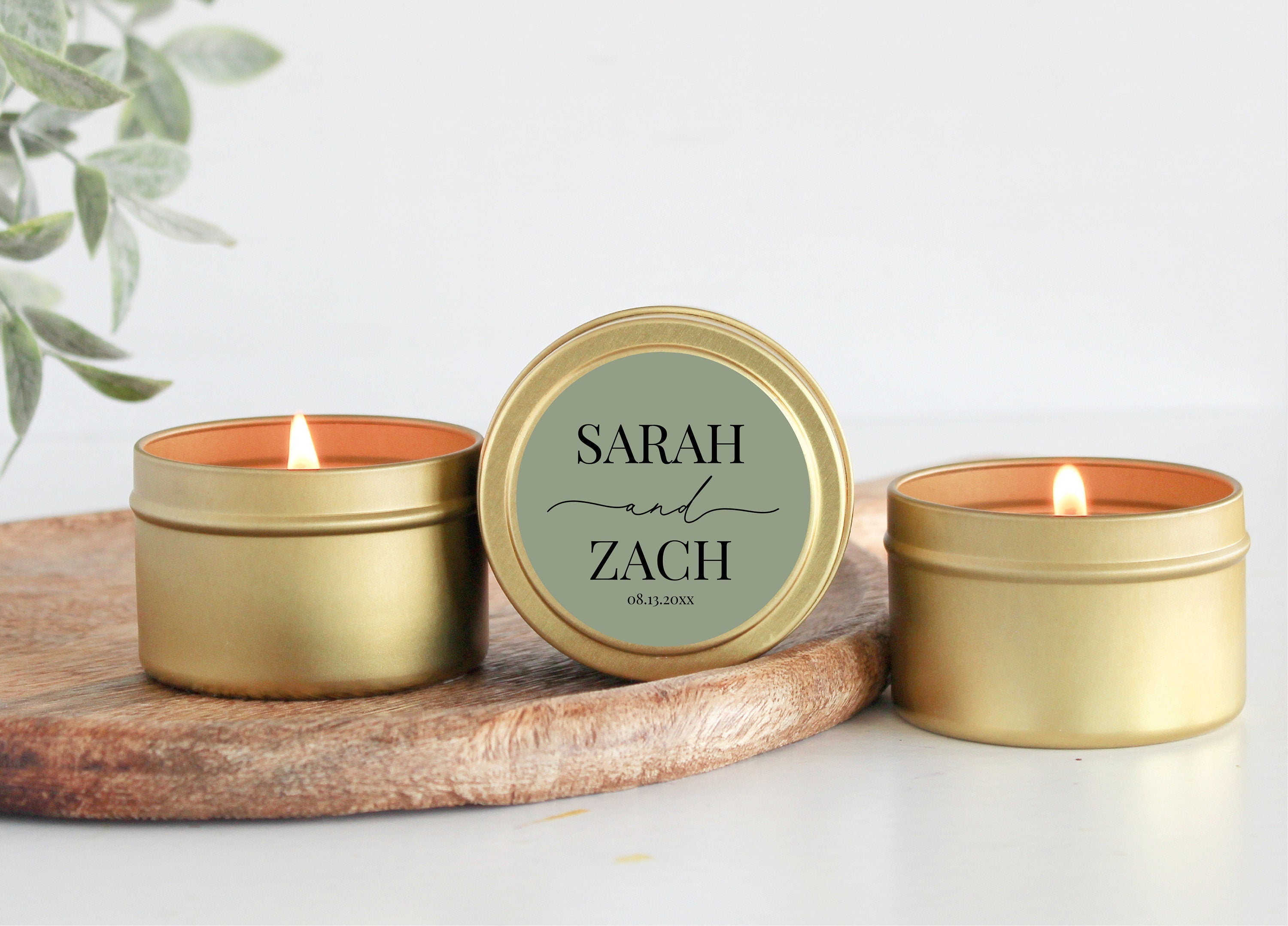 Bulk Wedding Favors / Set of 10 Candles / for Guests / Personalized / Rustic / Gold Tin / Silver Tins / Unique Wedding Favors / Party Favors