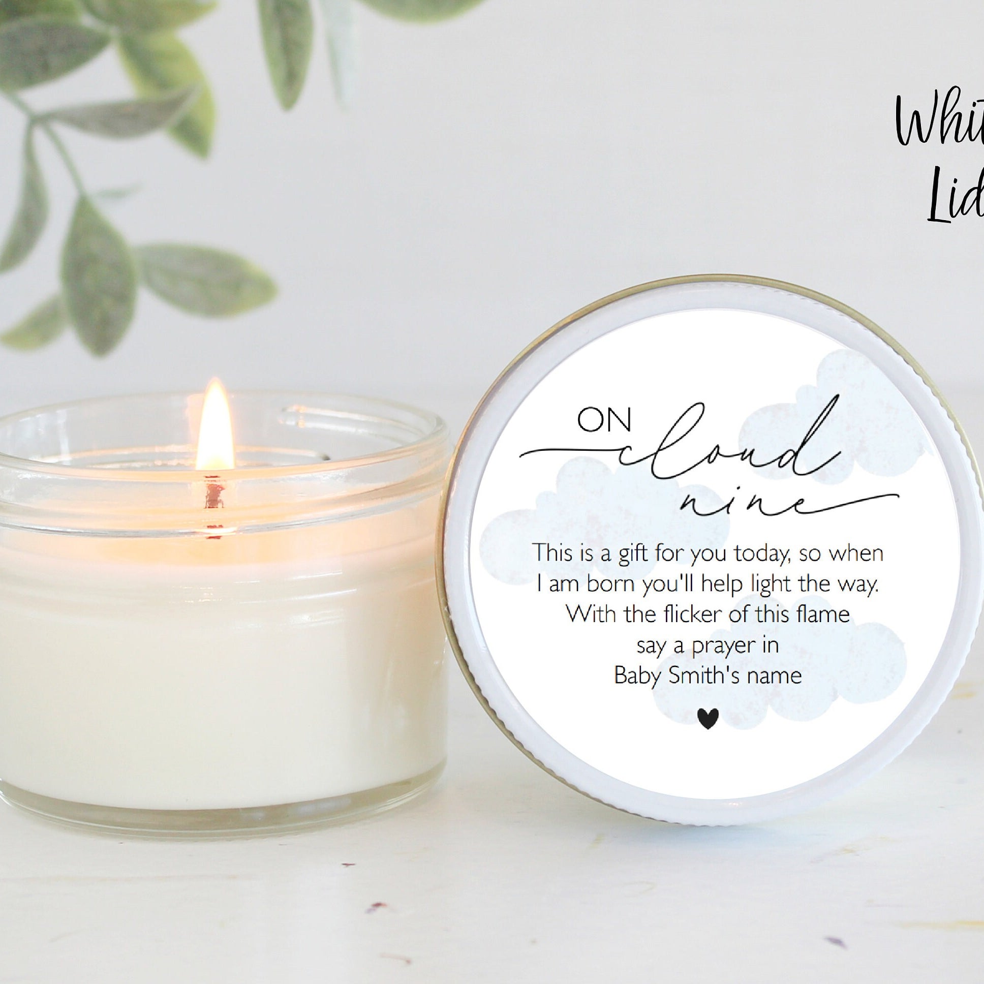 On Cloud Nine Baby Shower Favors / 4 oz Candle Favors / Baby Boy Shower / Baby Girl Shower / Baby Shower Gift / Personalized / Poem