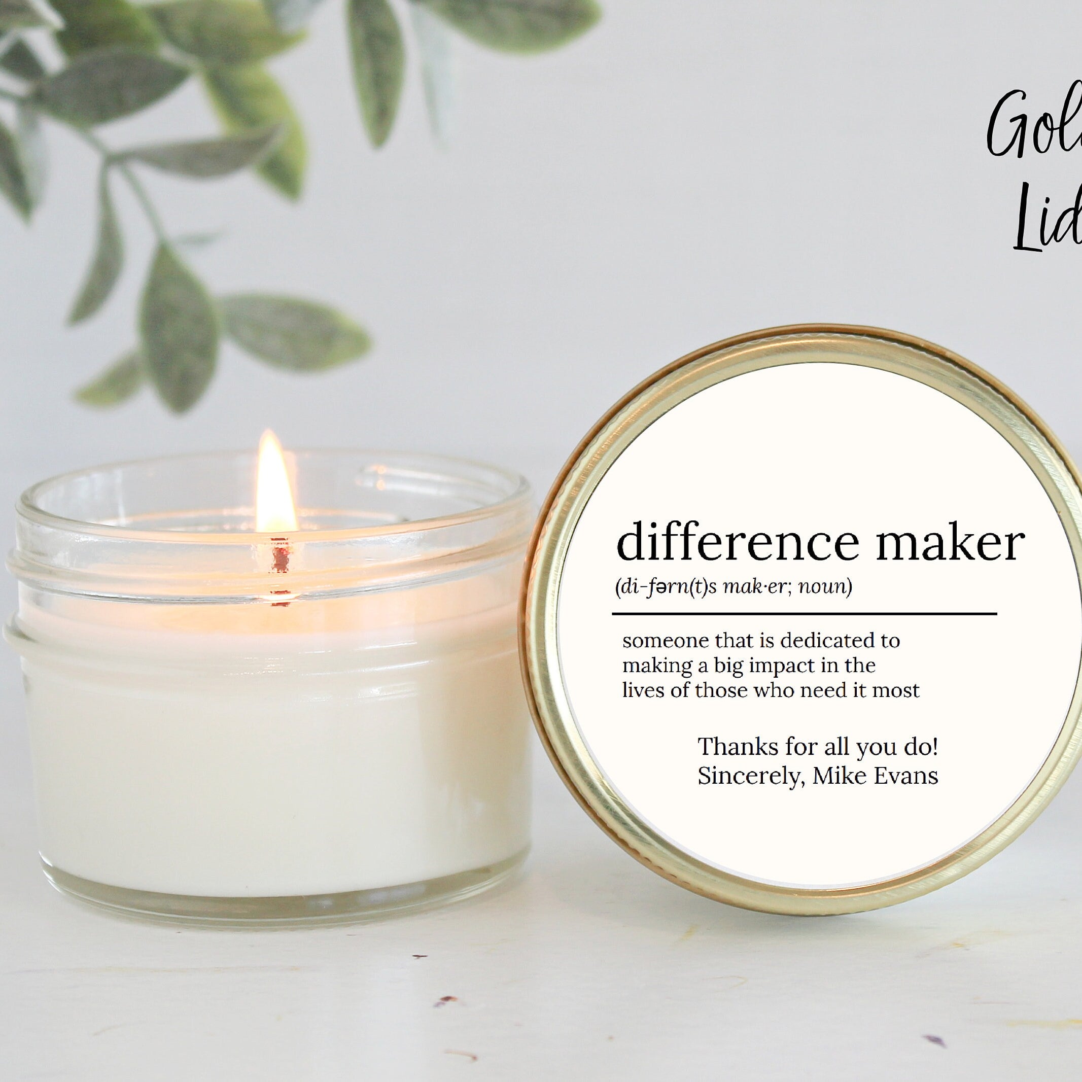 Difference Maker Soy Candle / Teacher Appreciation Gift / Corporate Gift / Event Favors / Nurse Appreciation / End of Year Gifts / Volunteer